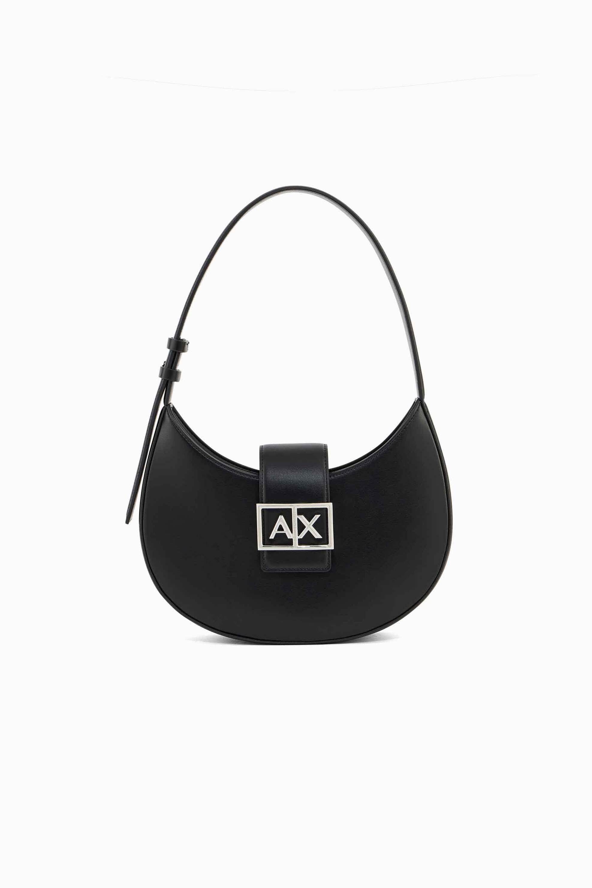 ARMANI EXCHANGE Armani Exchange γυναικεία τσάντα ώμου με μεταλλικό monogram - XW002565AF12039 Μαύρο