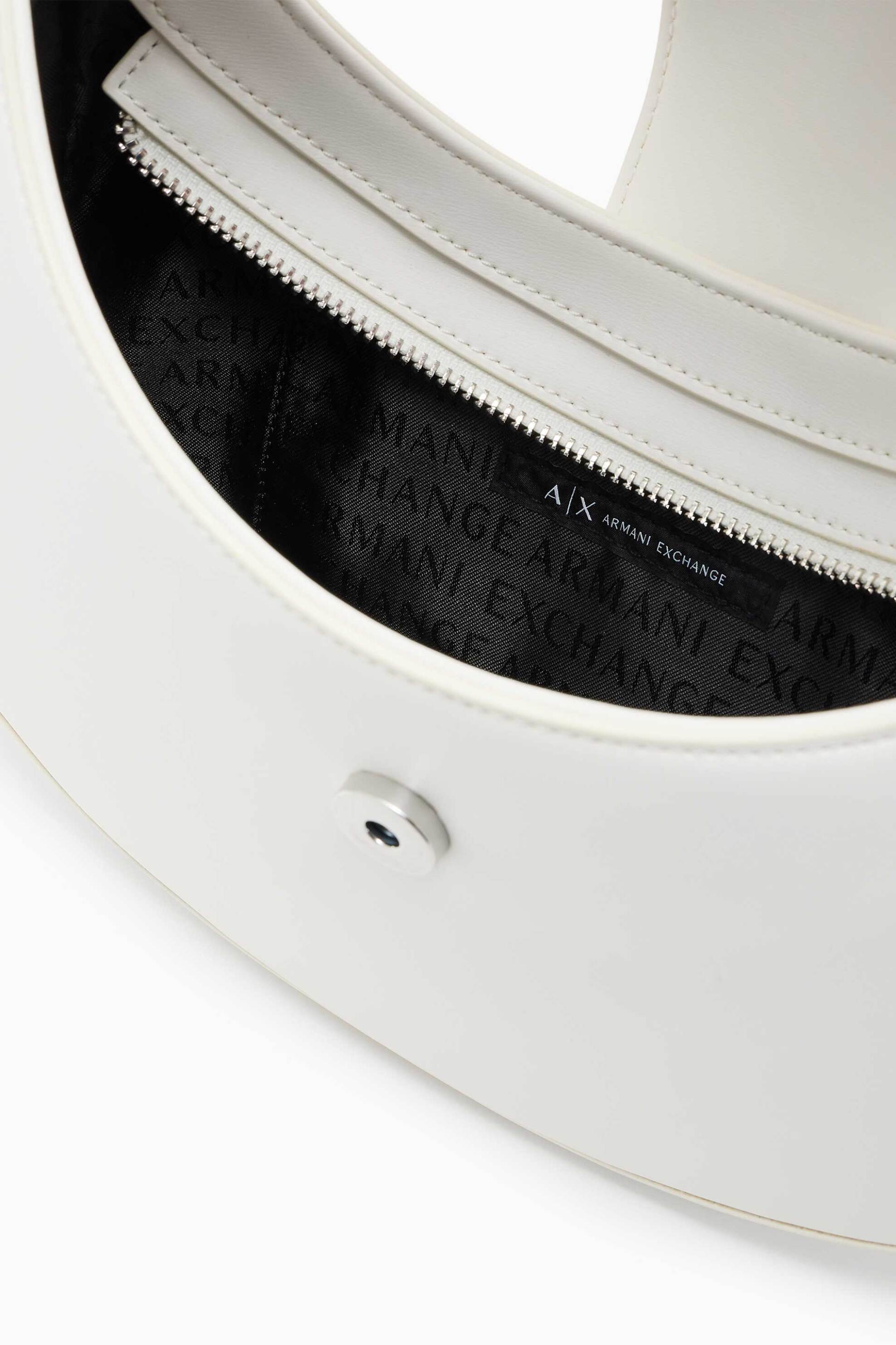 Armani Exchange Γυναικεία Τσάντα Ώμου με Μεταλλικό Monogram - Xw002565Af12039 Υπόλευκο