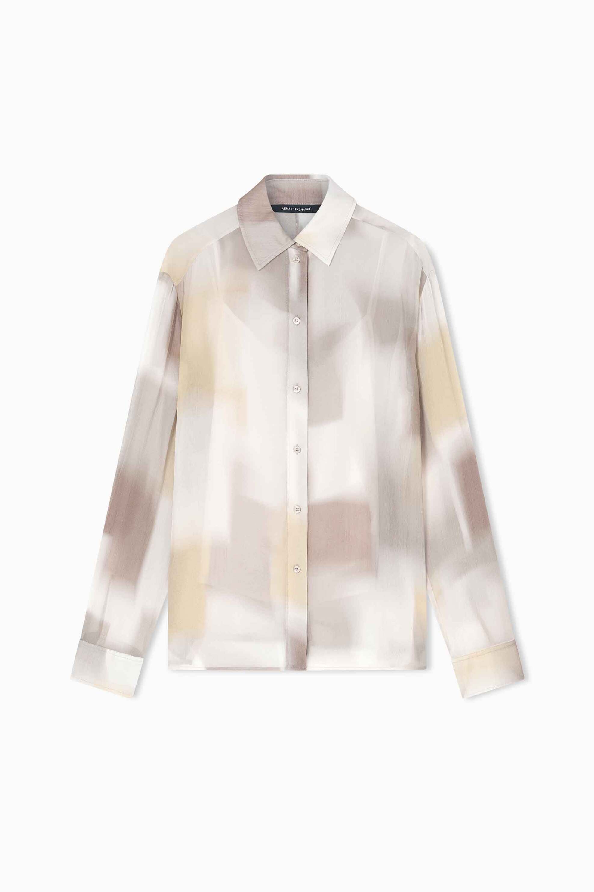 Armani Exchange γυναικείο πουκάμισο με all-over print - XW001966AF21554 Μπεζ