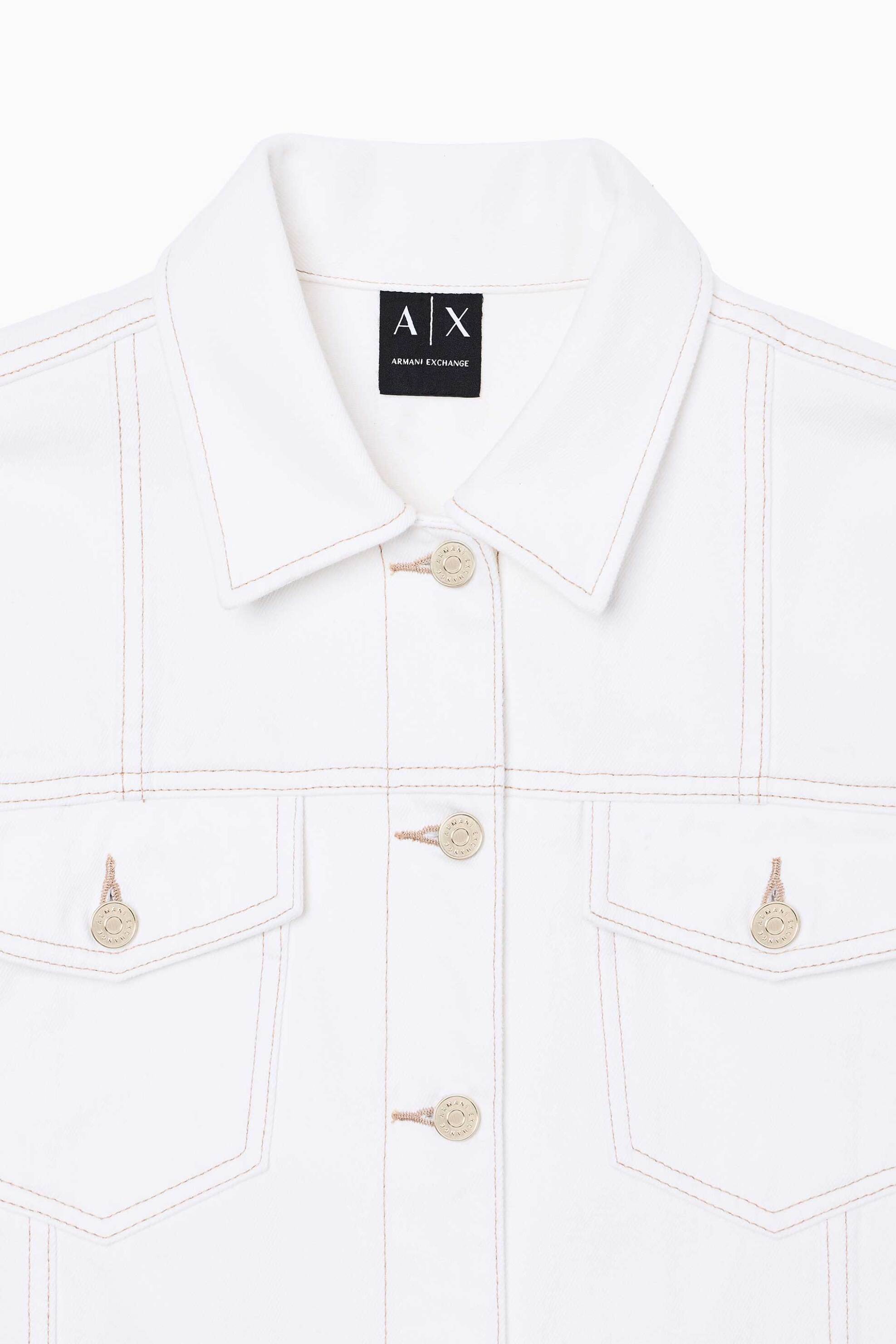 ARMANI EXCHANGE Armani Exchange γυναικείο denim jacket με τσέπες και ζώνη - XW002254AF21335 Λευκό - 3