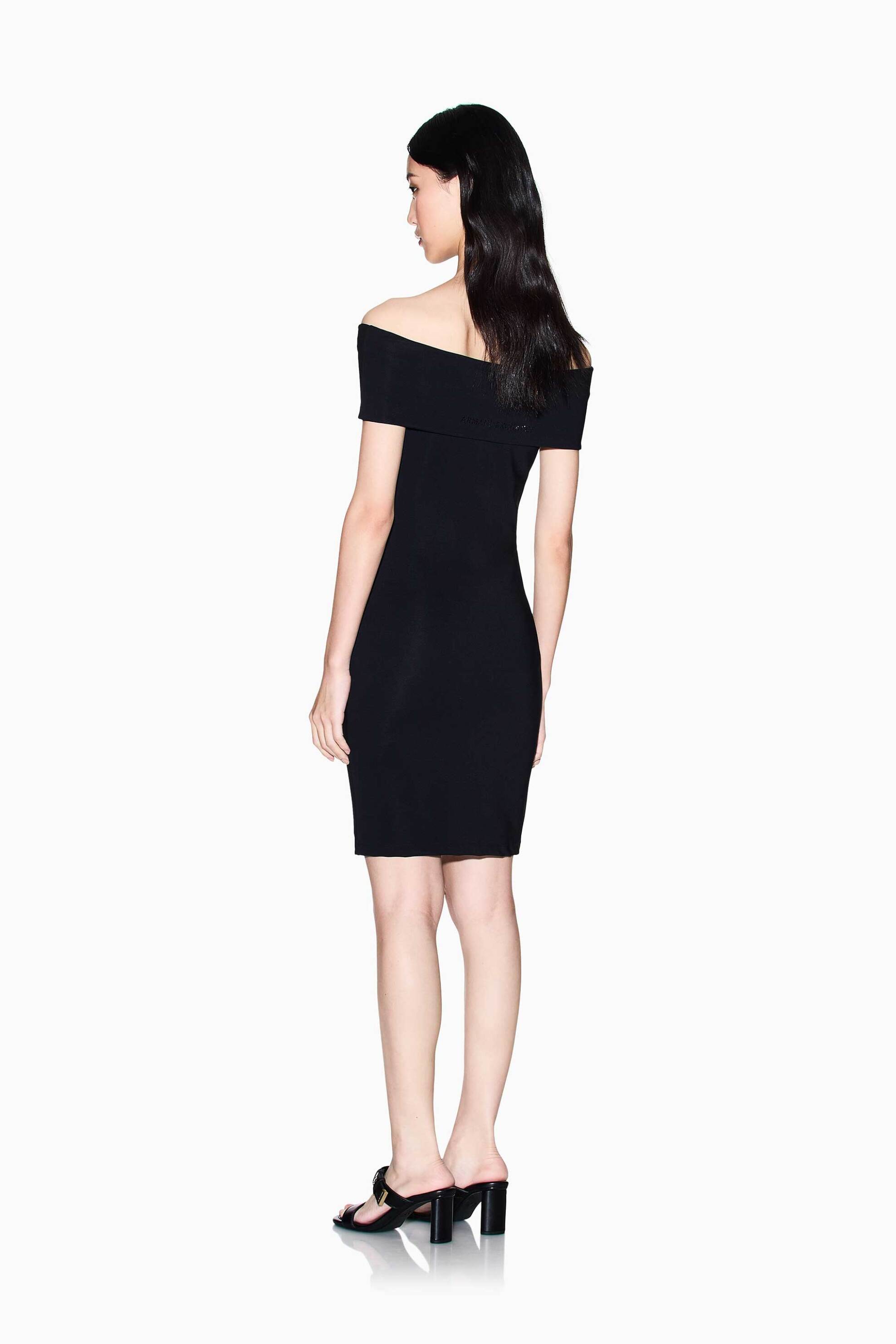Armani Exchange γυναικείο mini φόρεμα off-shoulder - XW001742AF21295 Μαύρο