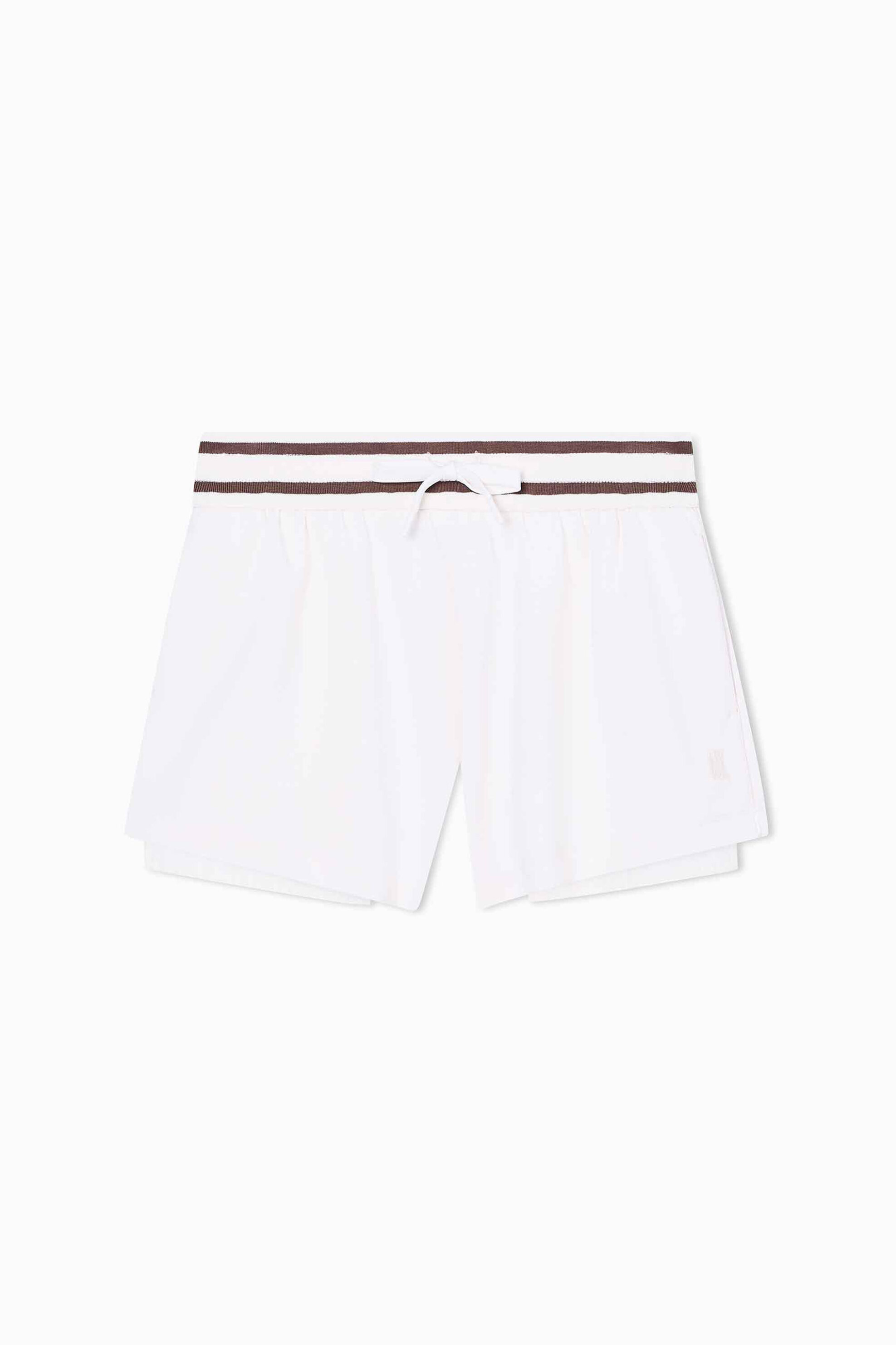 Armani Exchange γυναικείο σορτς με ελαστική μέση και κεντημένο monogram - XW001749AF10804 Λευκό φωτογραφία