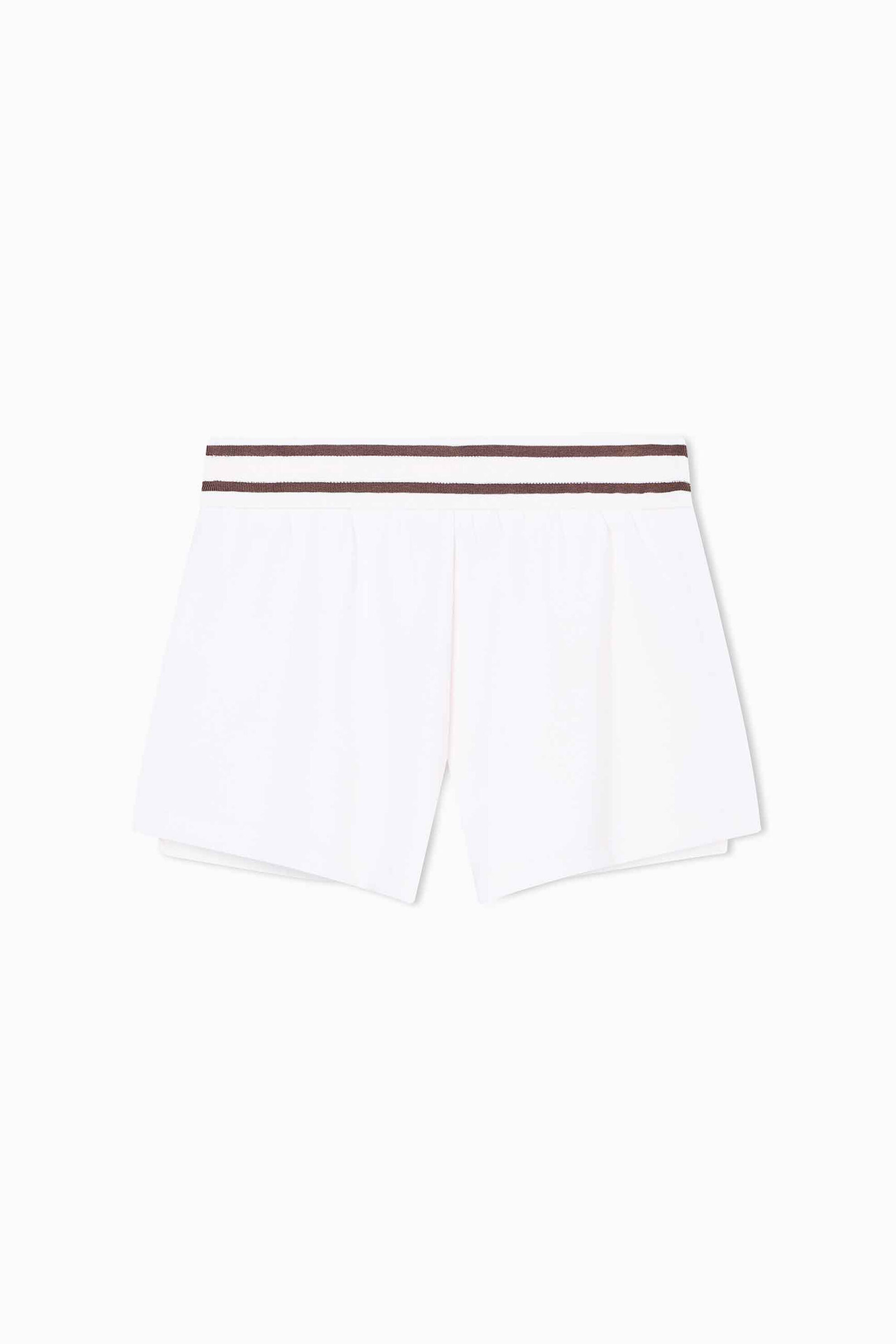 Armani Exchange γυναικείο σορτς με ελαστική μέση και κεντημένο monogram - XW001749AF10804 Λευκό φωτογραφία