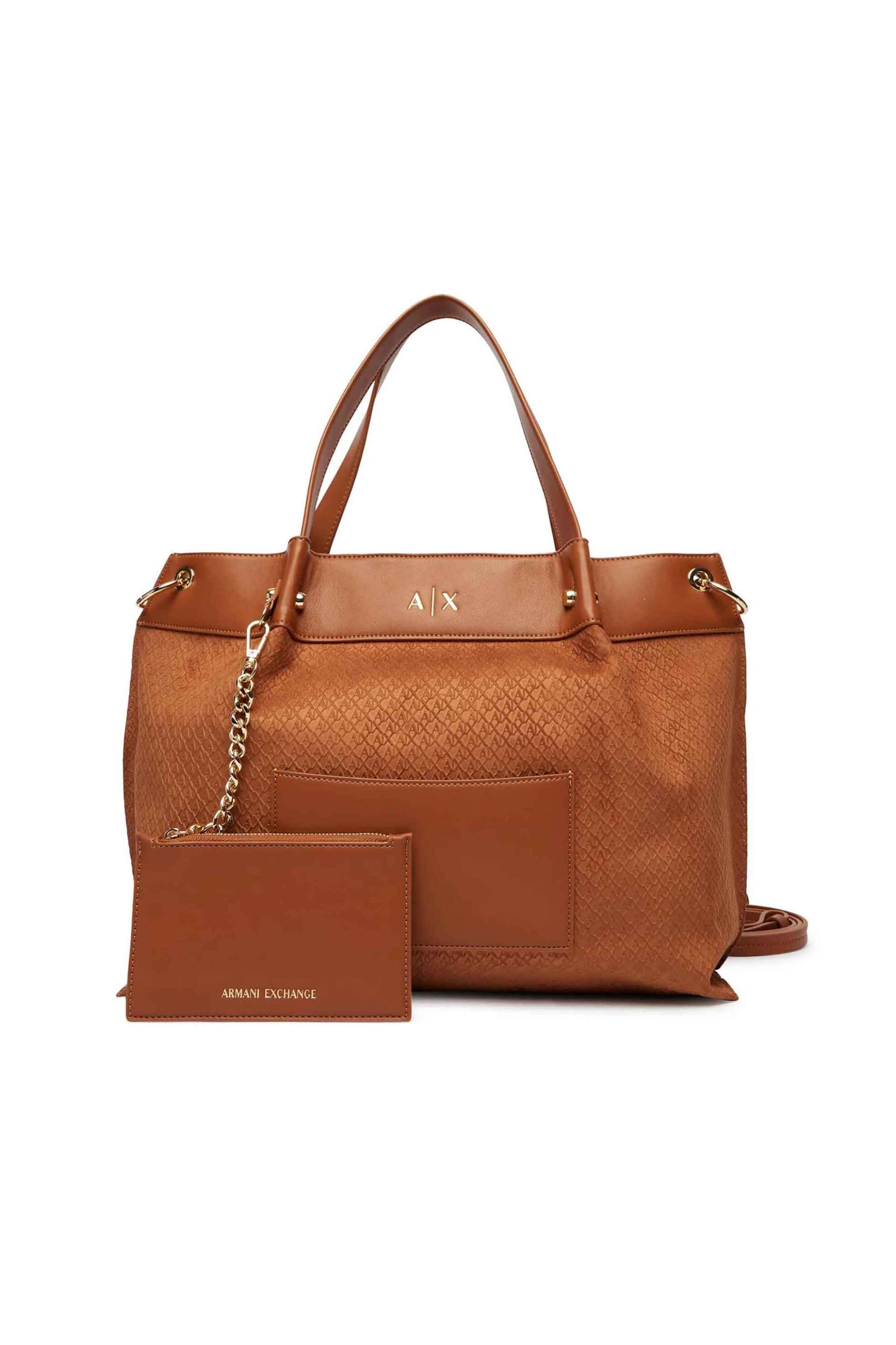 Armani Exchange γυναικεία τσάντα χειρός με ανάγλυφο all-over monogram - XW001211AF22645 Ταμπά