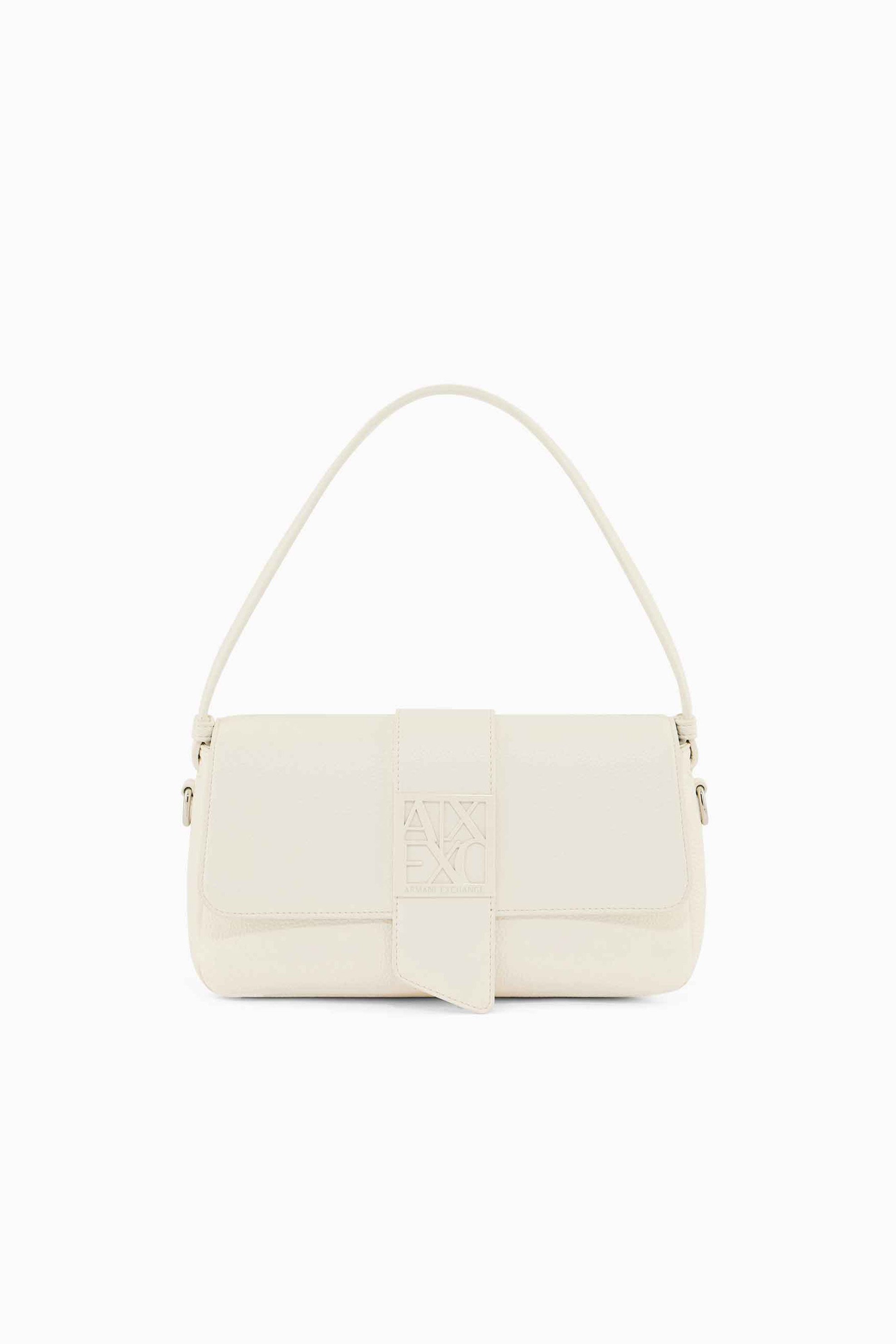 Armani Exchange γυναικεία τσάντα ώμου με ανάγλυφο λογότυπο - XW002592AF11902 Υπόλευκο