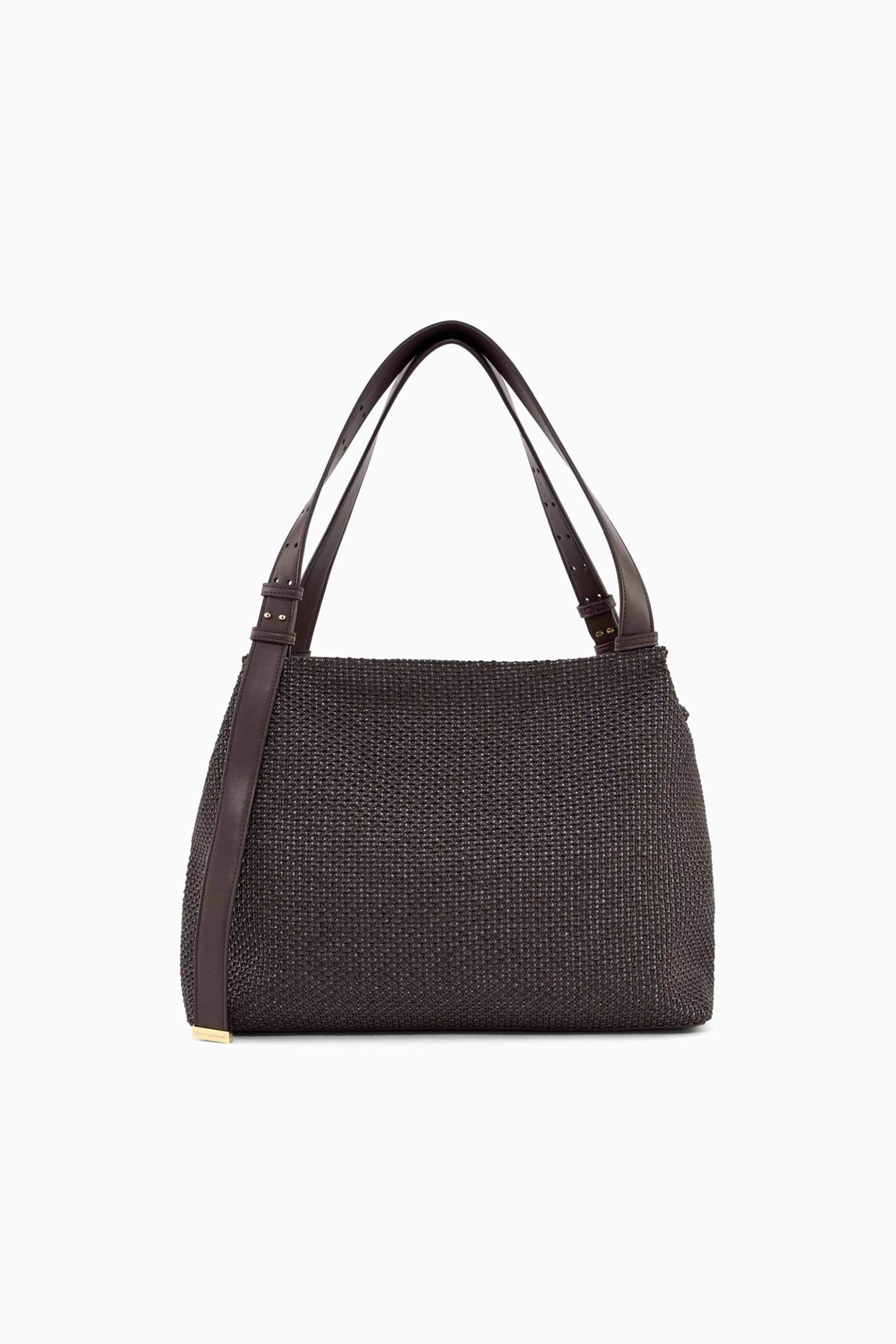 ARMANI EXCHANGE Armani Exchange γυναικεία τσάντα shopper με μεταλλικό monogram και πλεκτό σχέδιο - XW002603AF22683 Καφέ - 2