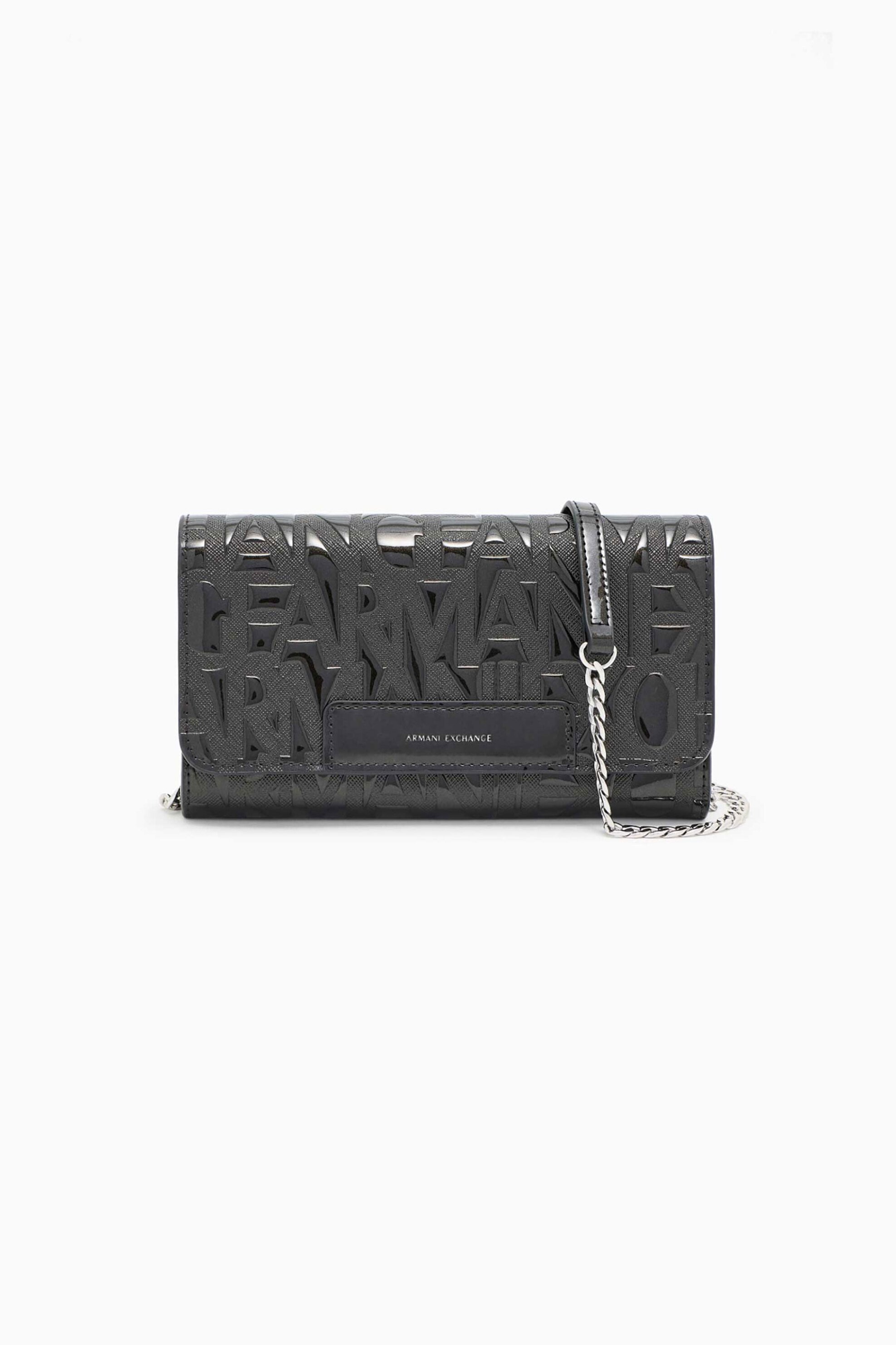 Armani Exchange γυναικεία mini τσάντα crossbody με all-over logo print - XW000358AF17290 Μαύρο