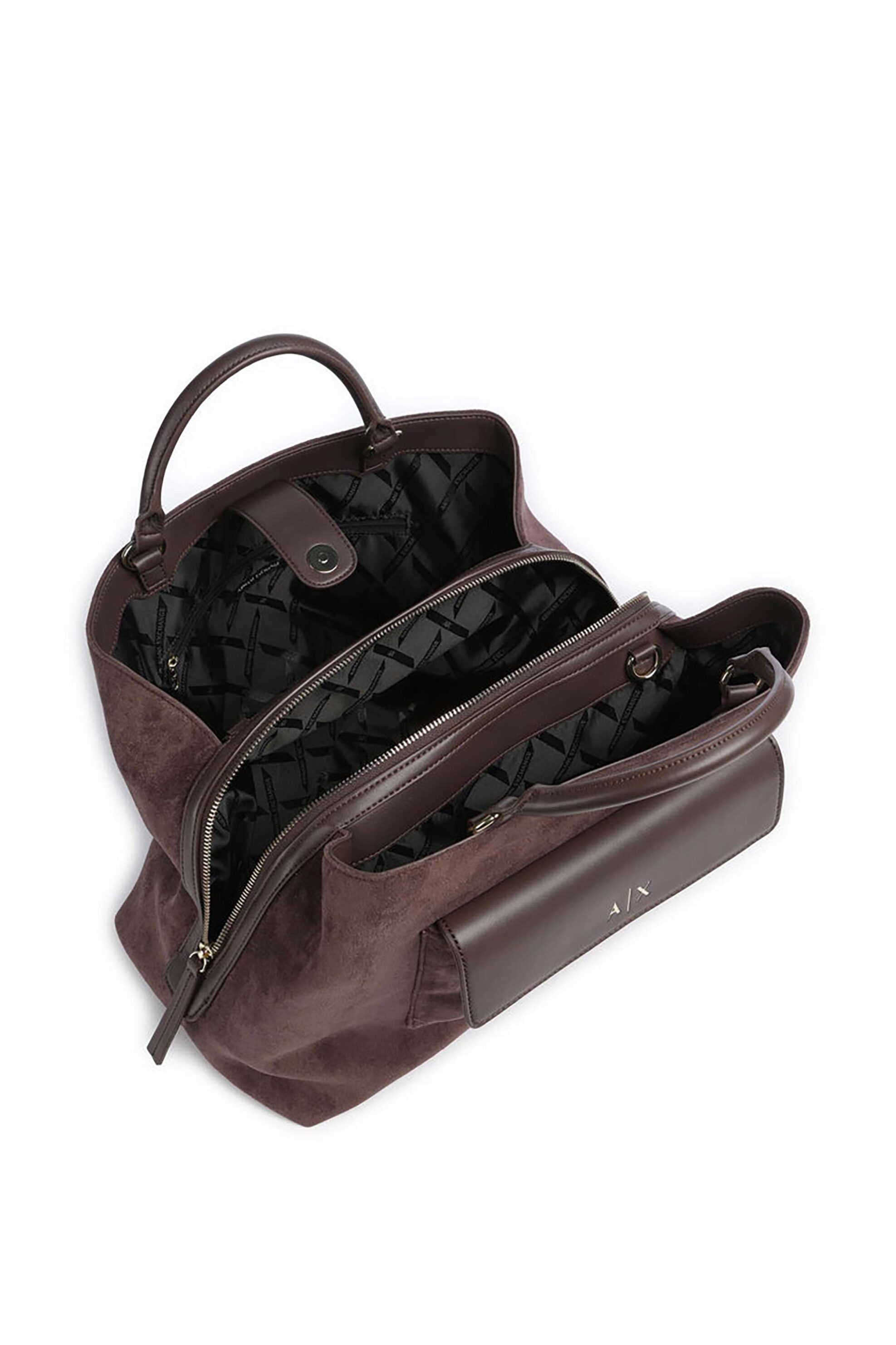 Armani Exchange Γυναικεία Τσάντα Shopper Μονόχρωμη - Xw001542Af22630 Καφέ