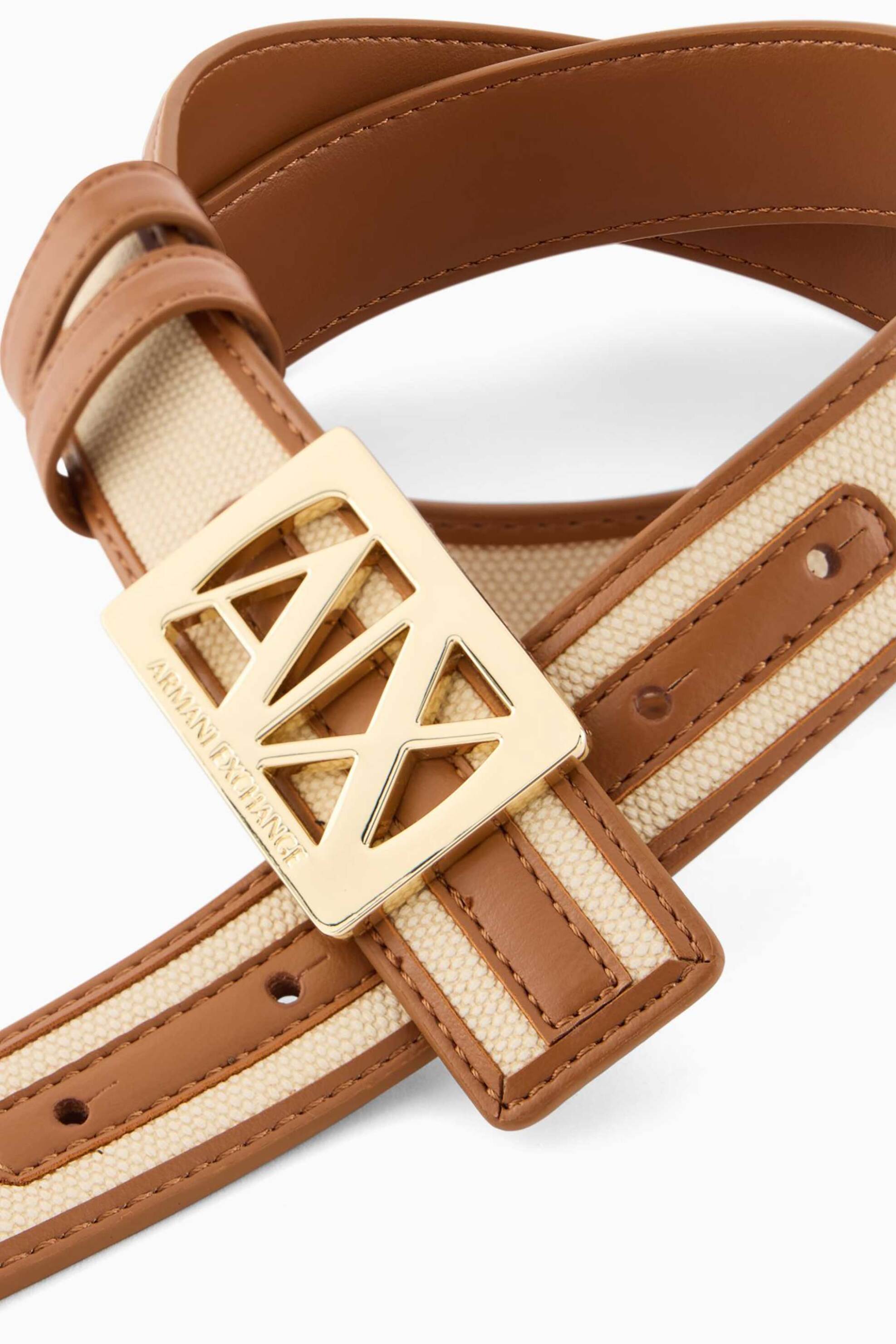 Armani Exchange γυναικεία ζώνη με μεταλλική αγκράφα - XW002614AF22518 Καφέ