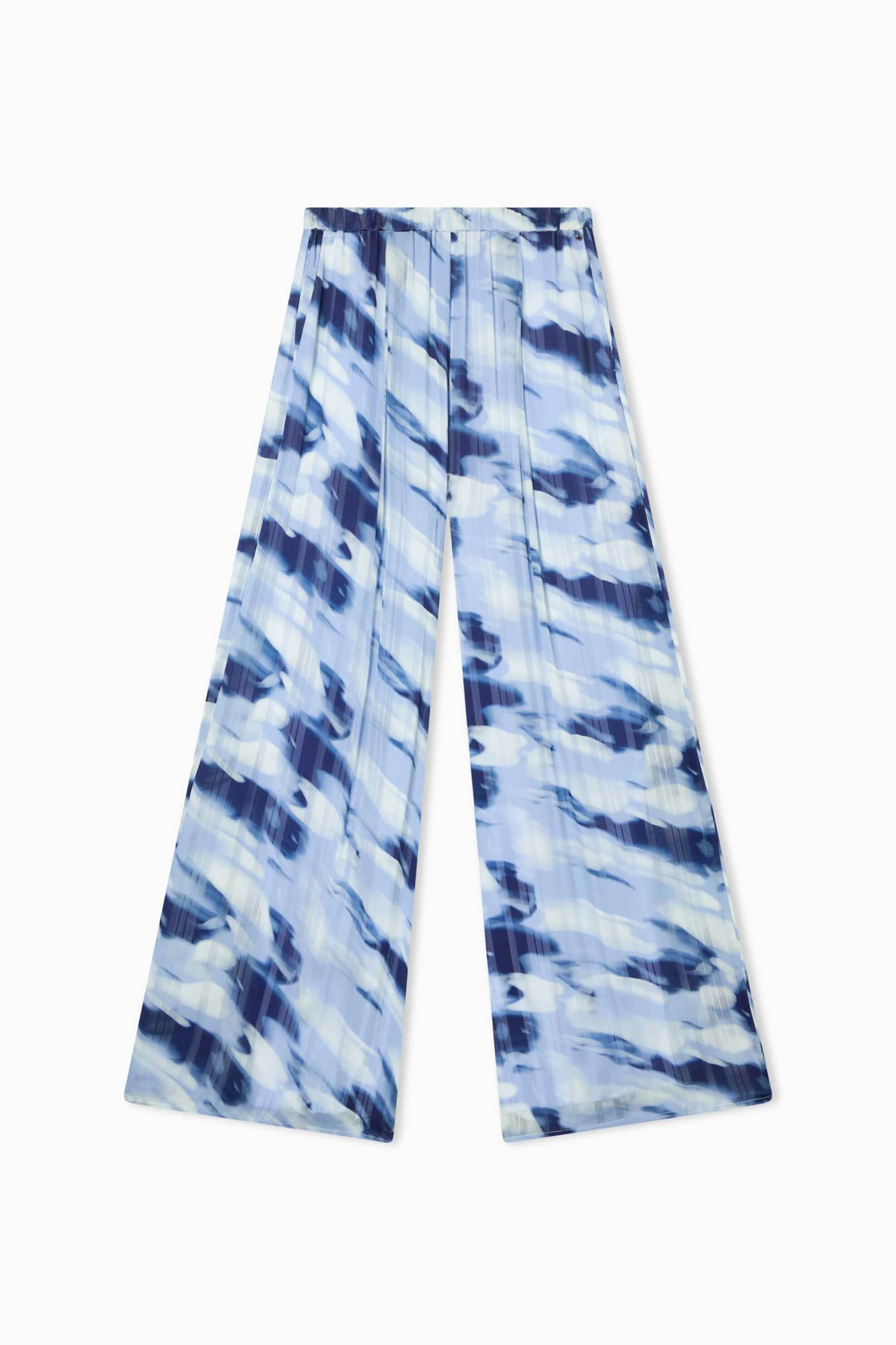 Armani Exchange Γυναικείο Παντελόνι με All-Over Print Palazzo Fit - Xw001752Af21550 Μπλε