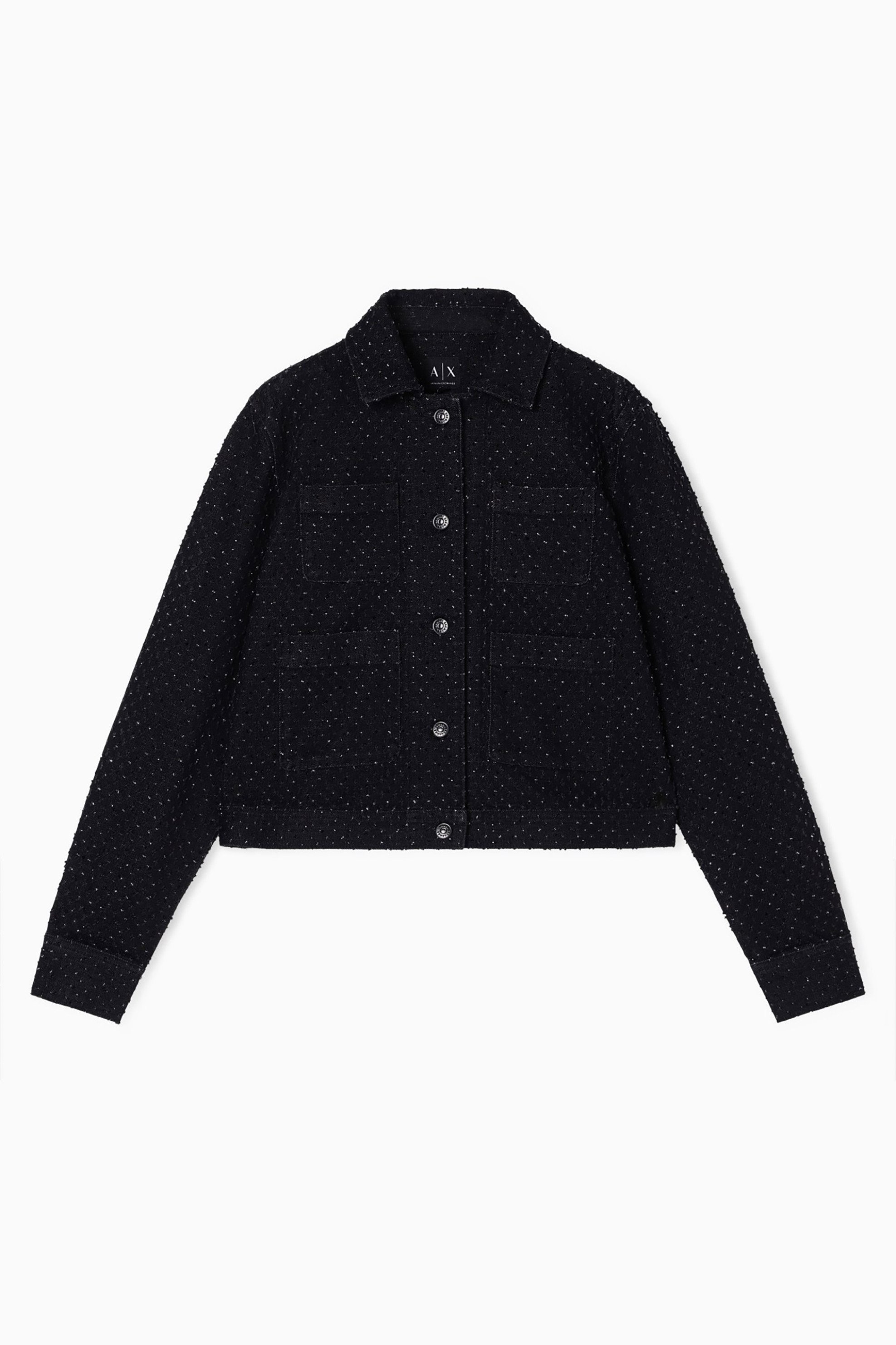Armani Exchange γυναικείο denim μπουφάν με στρας - XW001820AF18855 Μαύρο