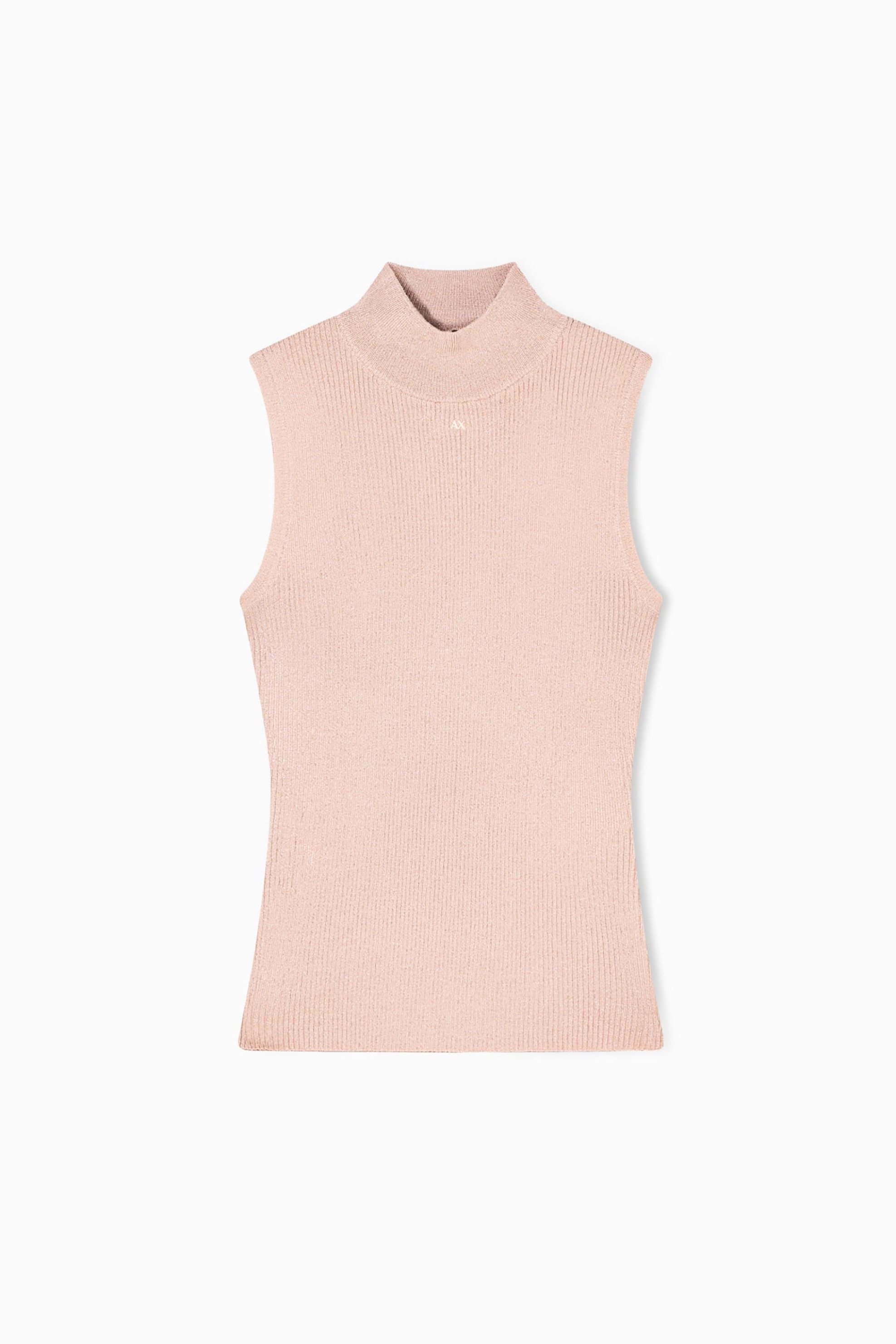 ARMANI EXCHANGE Armani Exchange γυναικείο αμάνικο τοπ με μεταλλικό logo - XW001876AF11957 Μπεζ