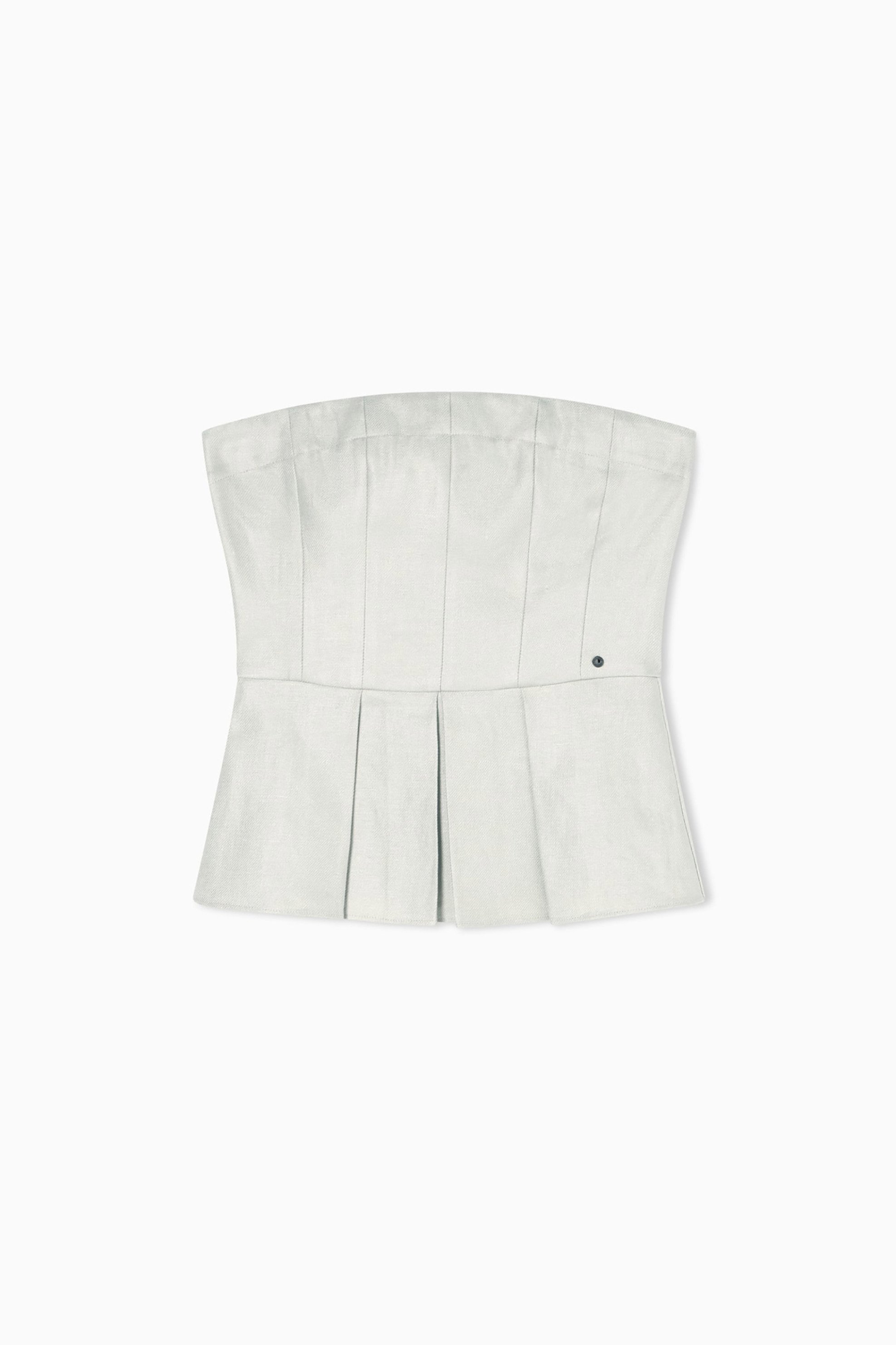 Armani Exchange γυναικείο τοπ στράπλες με πιέτες - XW001984AF21530 Εκρού