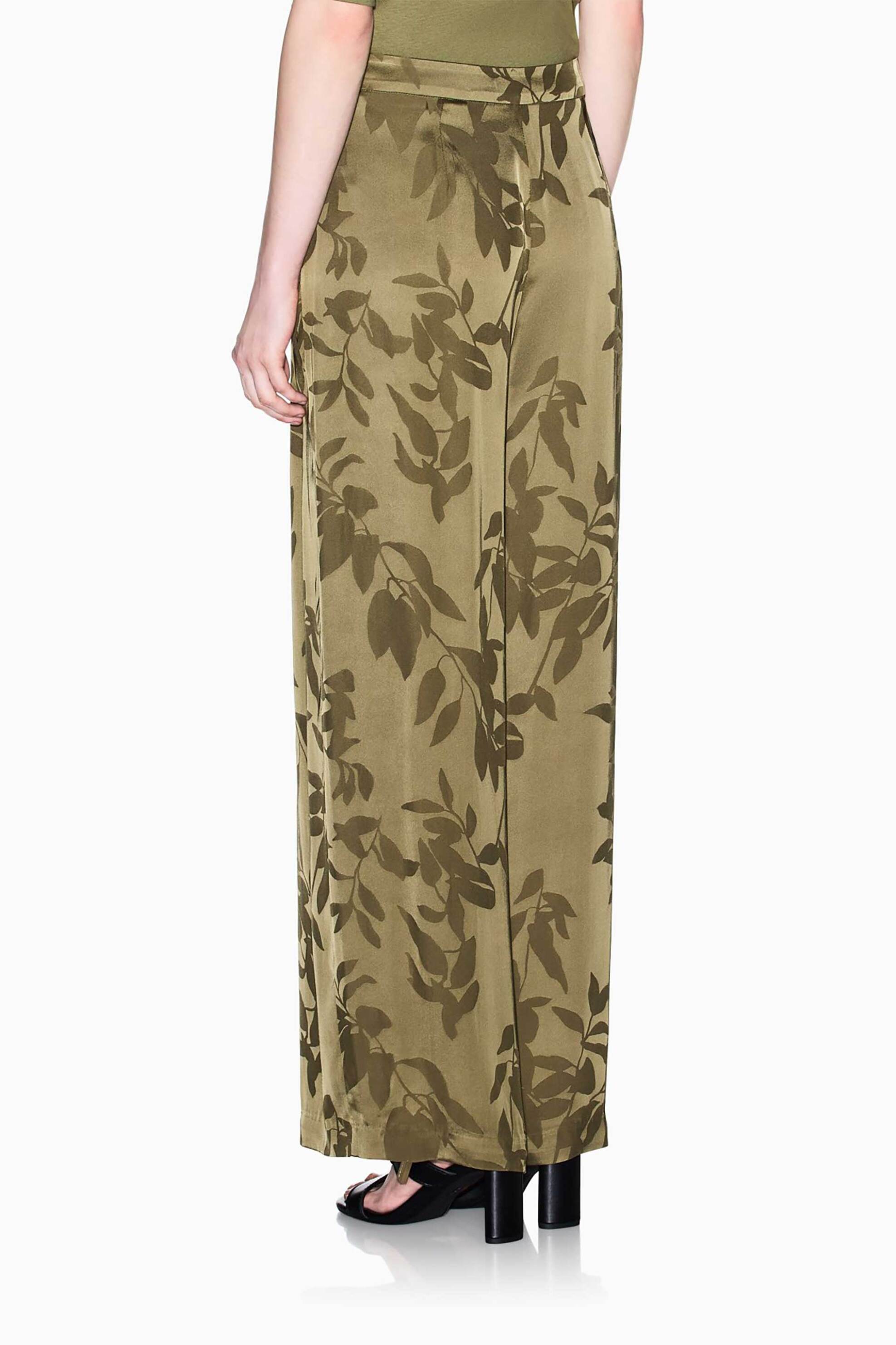 ARMANI EXCHANGE Armani Exchange γυναικείο παντελόνι με all-over print Palazzo Fit - XW002011AF21551 Λαδί - 3