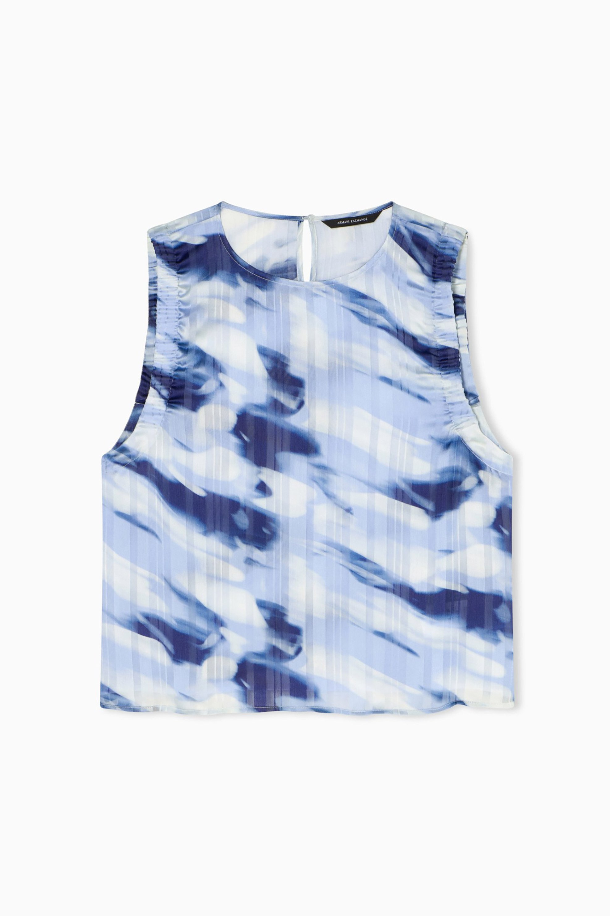 Armani Exchange Γυναικείο Αμάνικο Τοπ με All-Over Print - Xw002027Af21550 Μπλε