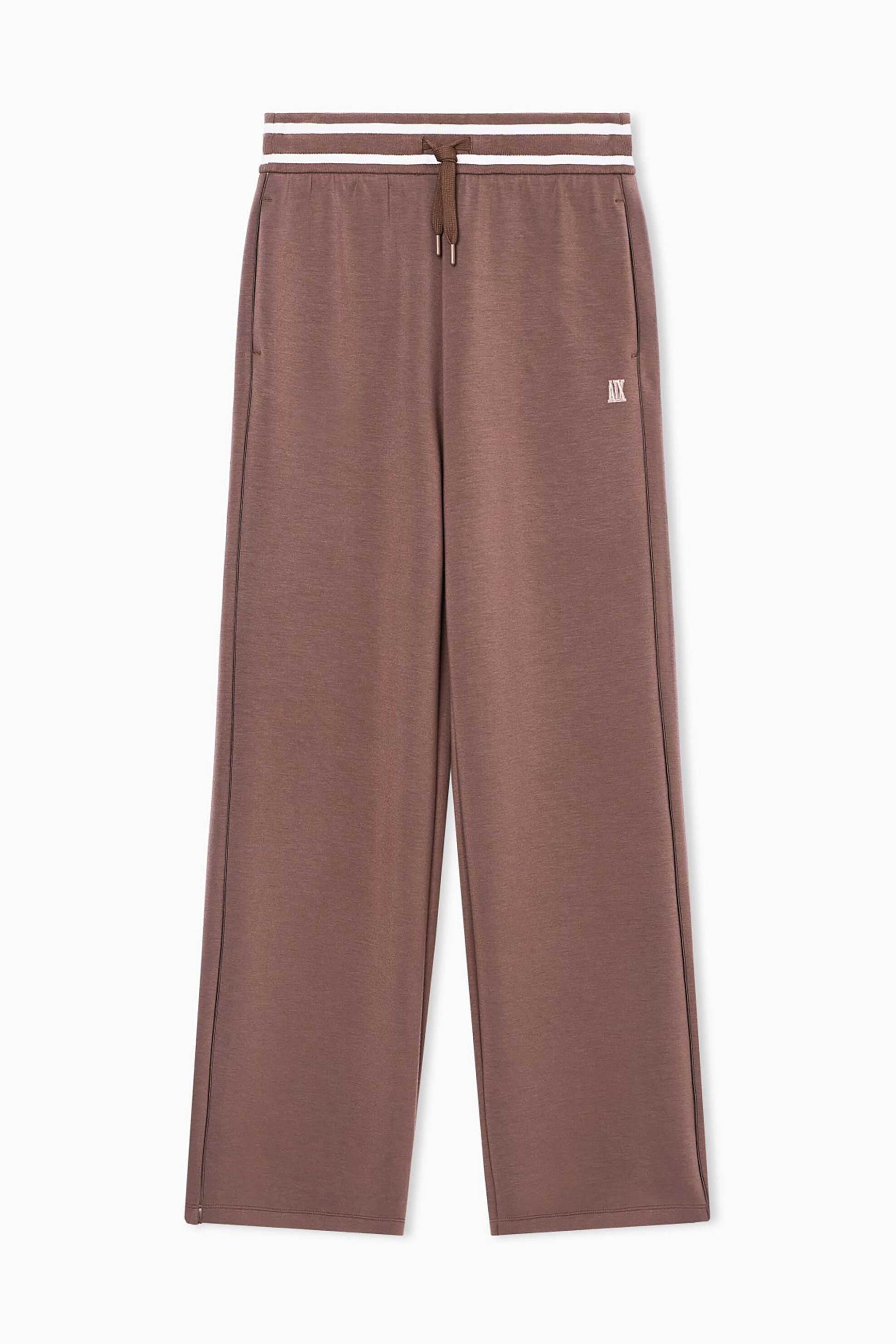 Armani Exchange Γυναικείο Παντελόνι Φόρμας με Monogram Regular Fit - Xw002073Af10804 Καφέ