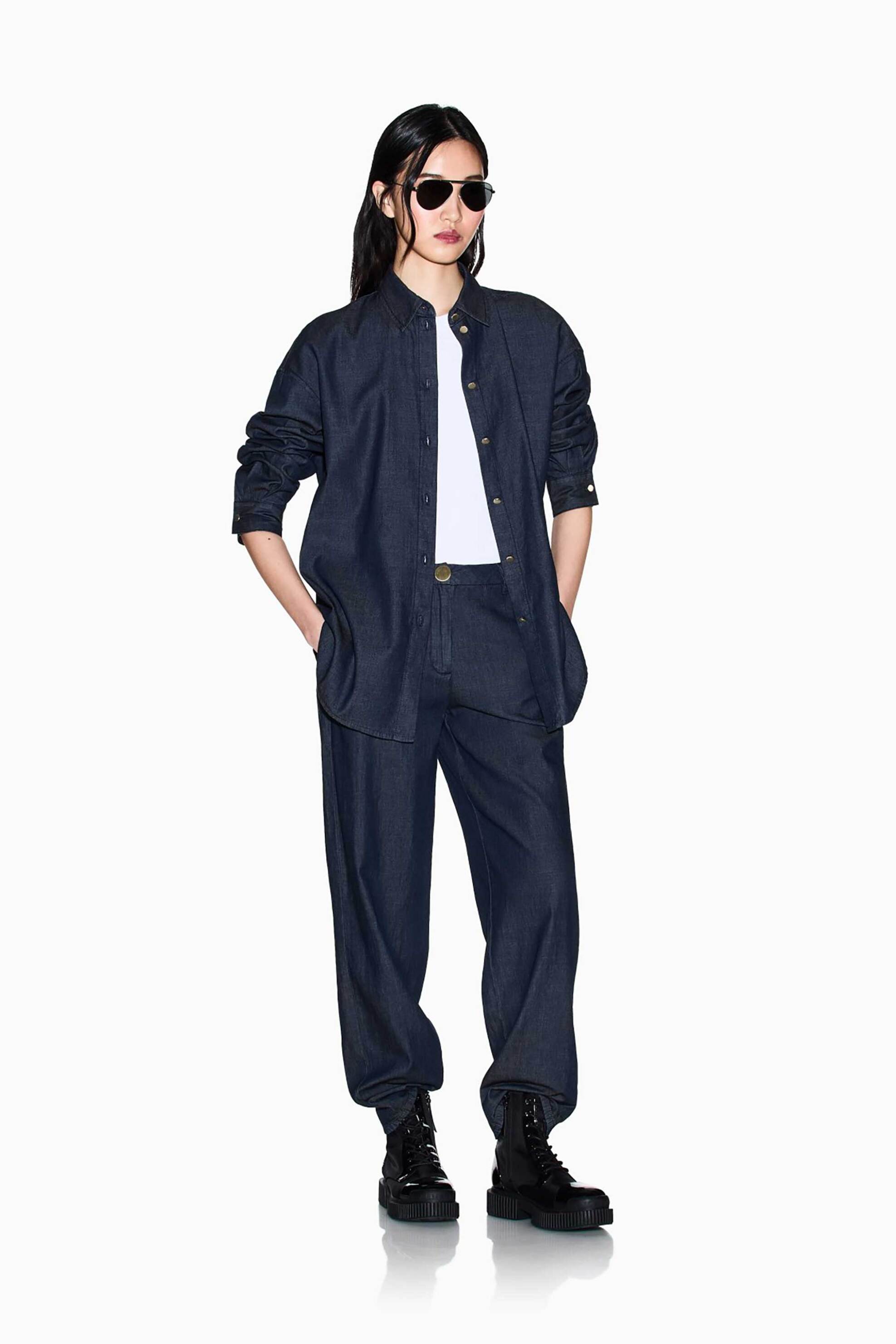 Armani Exchange γυναικείο τζιν παντελόνι Relaxed Fit - XW002257AF21337 Denim Blue Σκούρο