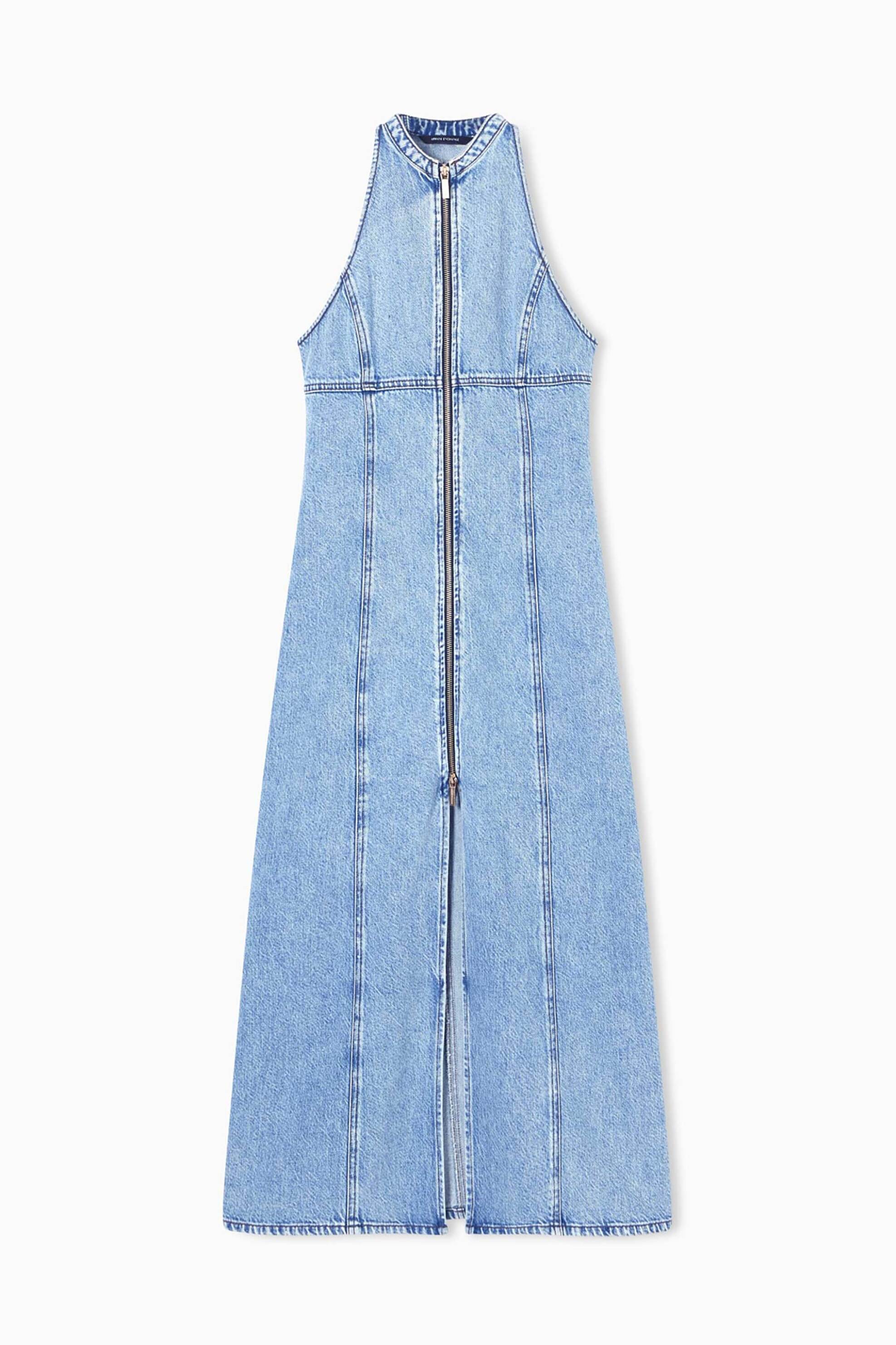 Armani Exchange γυναικείο midi denim φόρεμα αμάνικο Regular Fit - XW002261AF21338 Denim Blue