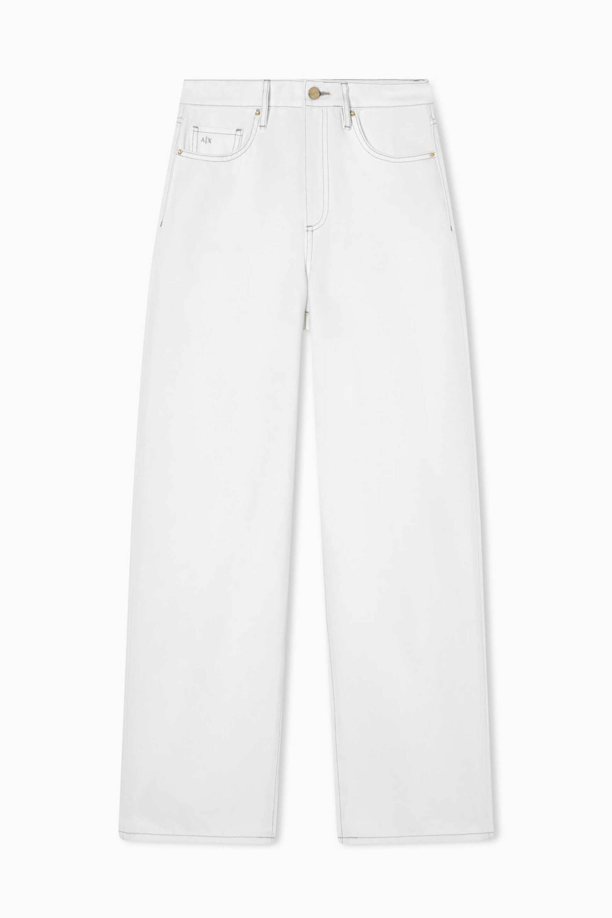 Armani Exchange Γυναικείο Τζιν Παντελόνι Πεντάτσεπο Relaxed Fit - Xw000100Af21335 Λευκό