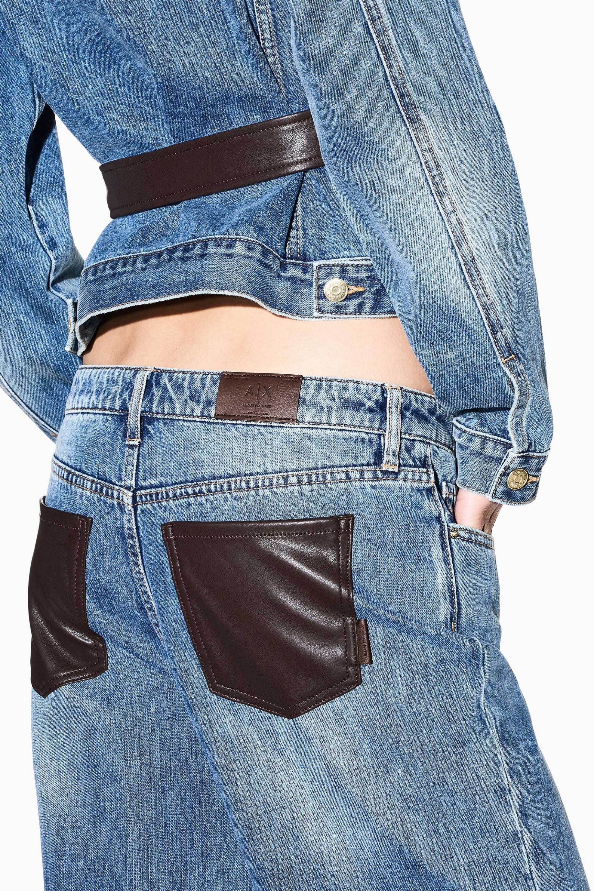 ARMANI EXCHANGE Armani Exchange γυναικείο ψηλόμεσο τζιν παντελόνι πεντάτσεπο Oversized Fit - XW000056AF25766 Denim Blue - 4