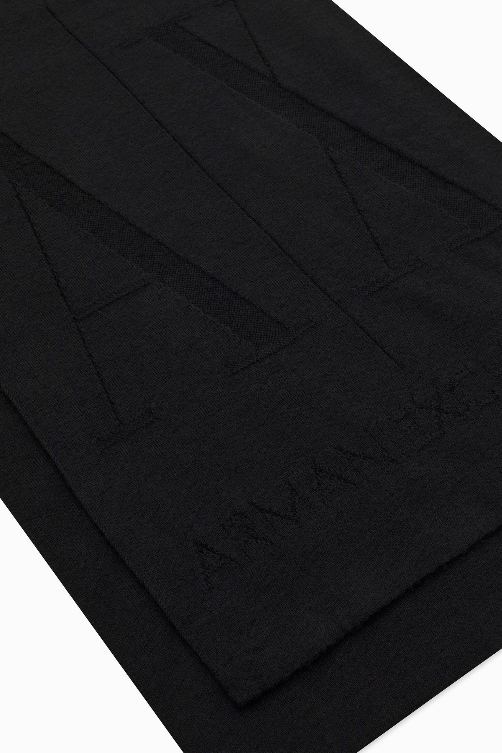 Armani Exchange γυναικείο μάλλινο κασκόλ με monogram - XW001446AF11896 Μαύρο