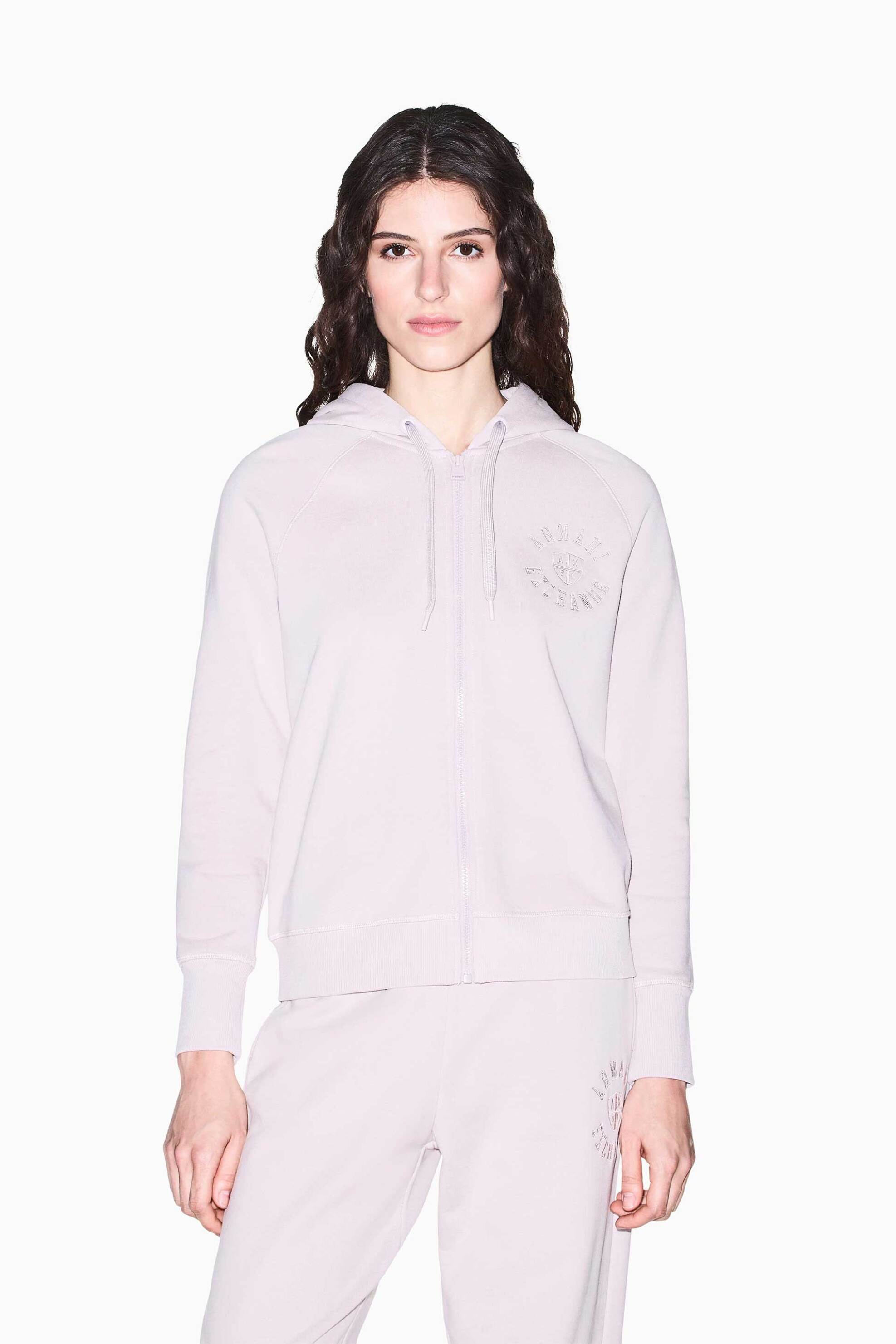 ARMANI EXCHANGE Armani Exchange γυναικεία ζακέτα φούτερ με κουκούλα και λογότυπο Regular Fit - XW002399AF25527 Ροζ