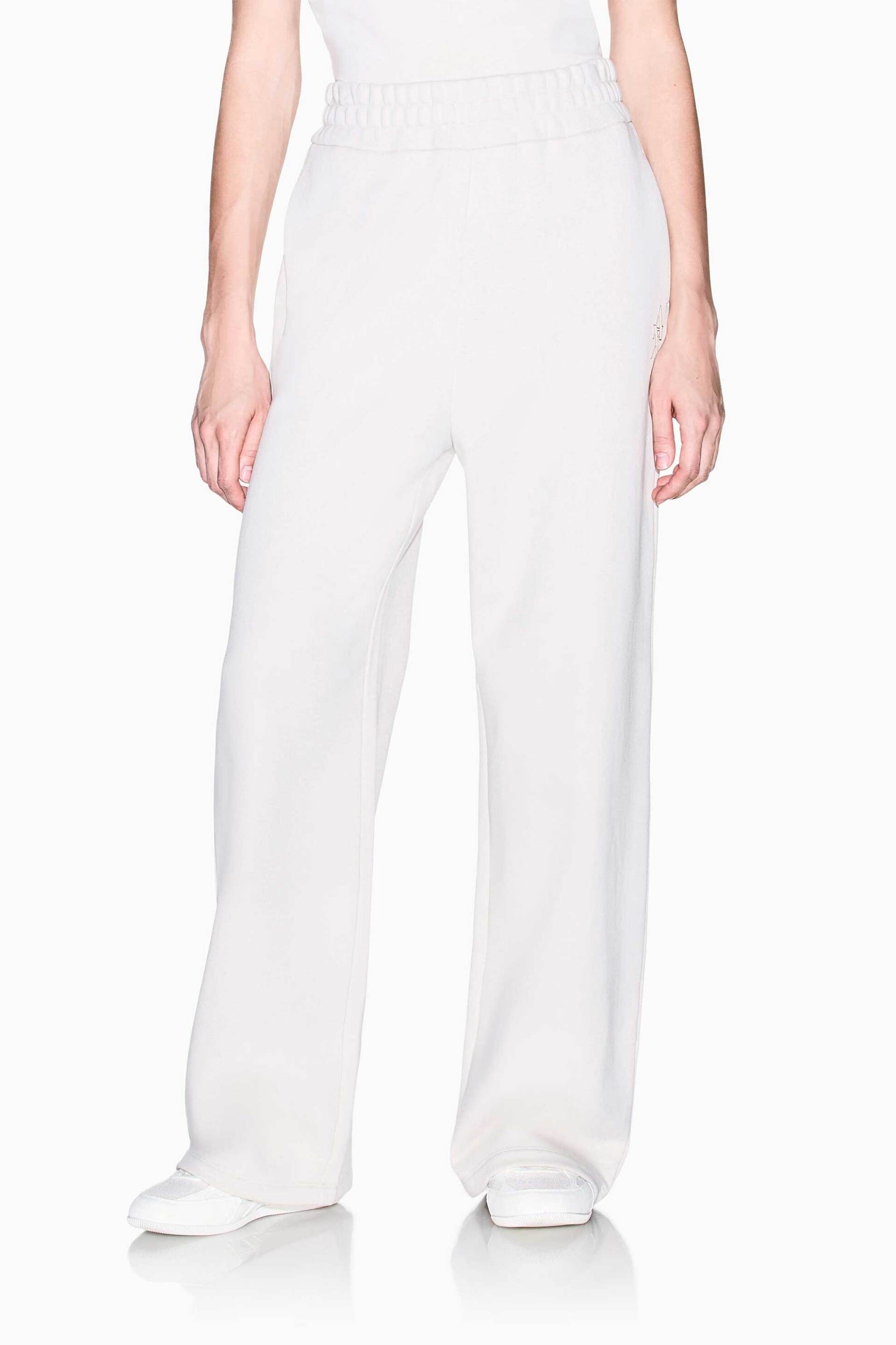 Armani Exchange γυναικείο ψηλόμεσο παντελόνι φόρμας με monogram Oversized Fit - XW002404AF25528 Μπεζ