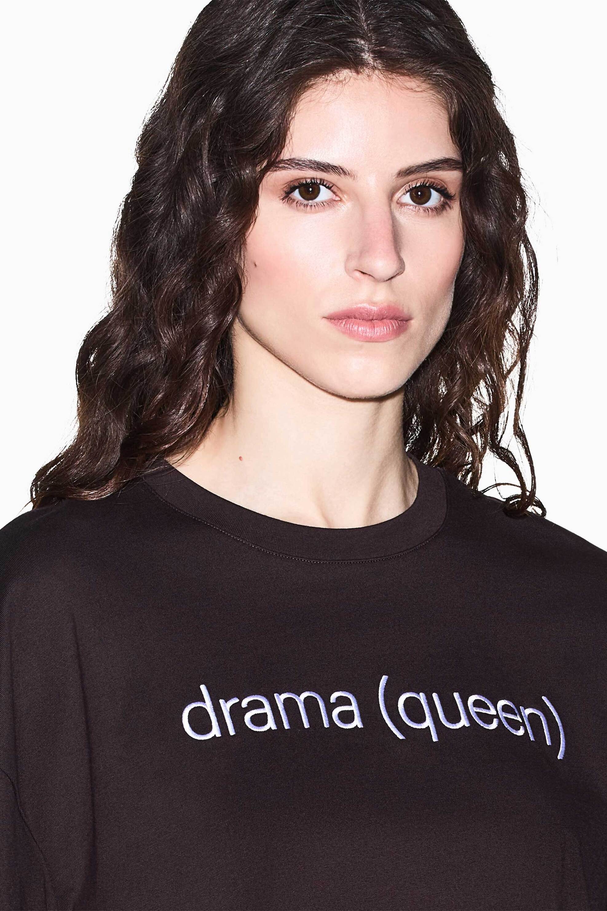 Armani Exchange γυναικείο T-shirt με print Oversized Fit - XW002543AF15085 Καφέ Σκούρο