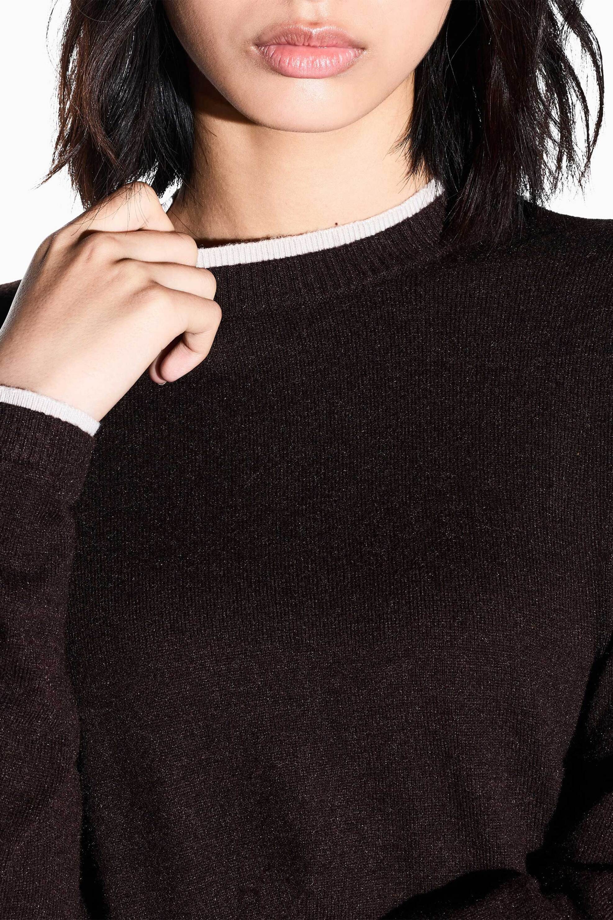 Armani Exchange γυναικείο πουλόβερ με κασμίρι Regular Fit - XW002632AF25935 Καφέ Σκούρο