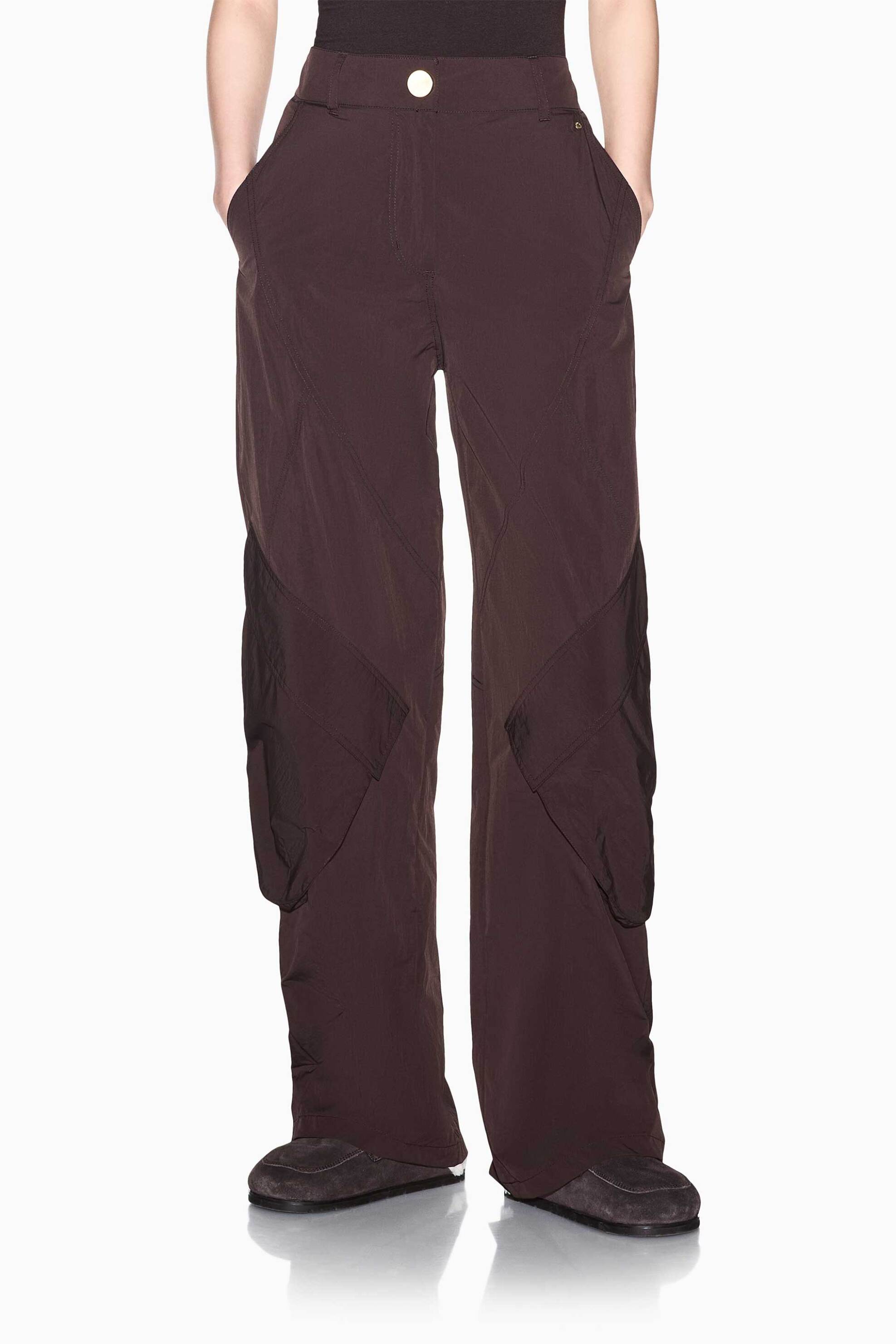 ARMANI EXCHANGE Armani Exchange γυναικείο παντελόνι cargo Oversized Fit - XW002687AF26073 Καφέ Σκούρο - 2