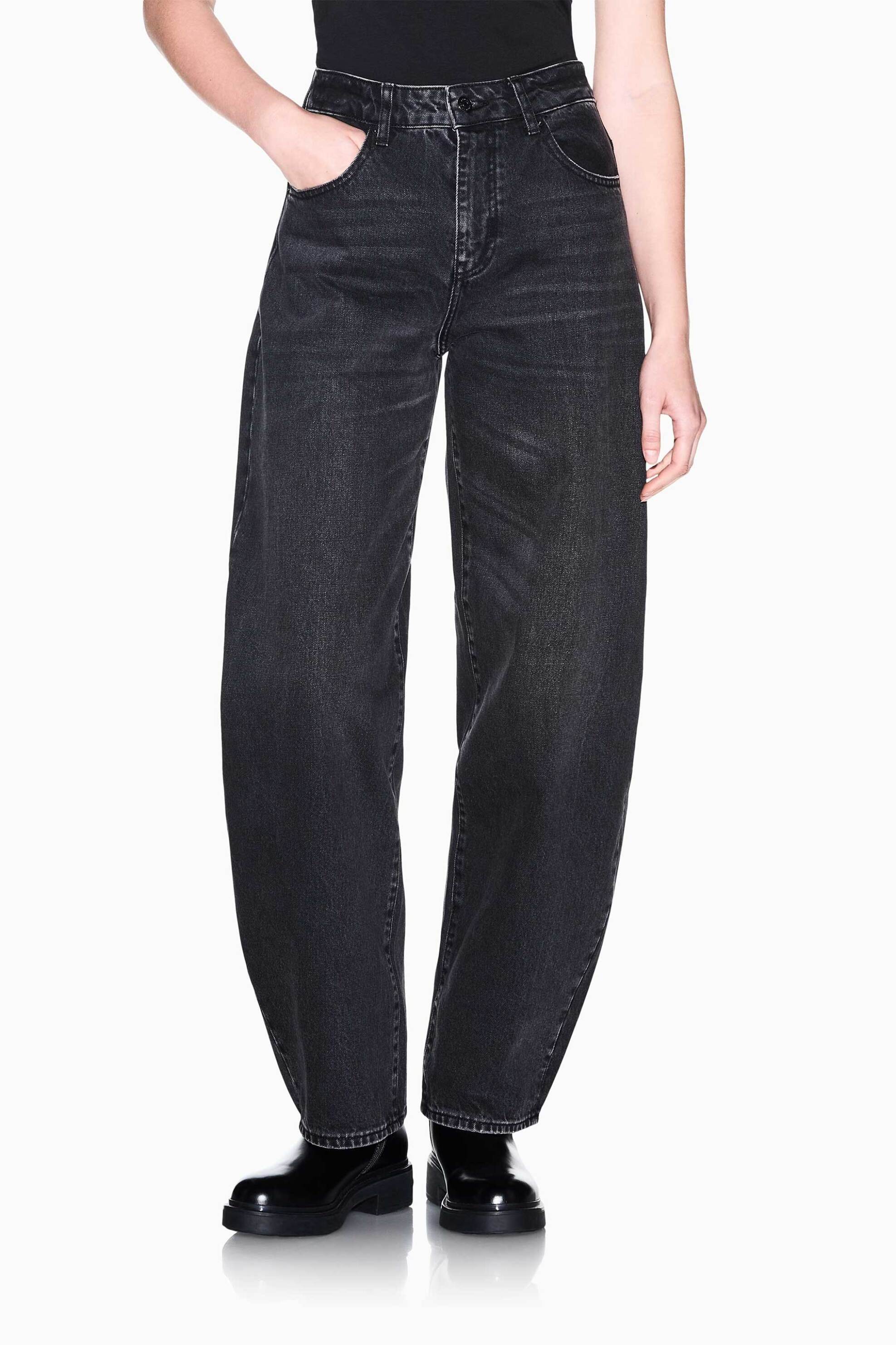 Armani Exchange γυναικείο ψηλόμεσο τζιν παντελόνι πεντάτσεπο Oversized Fit - XW002757AF23711 Μαύρο
