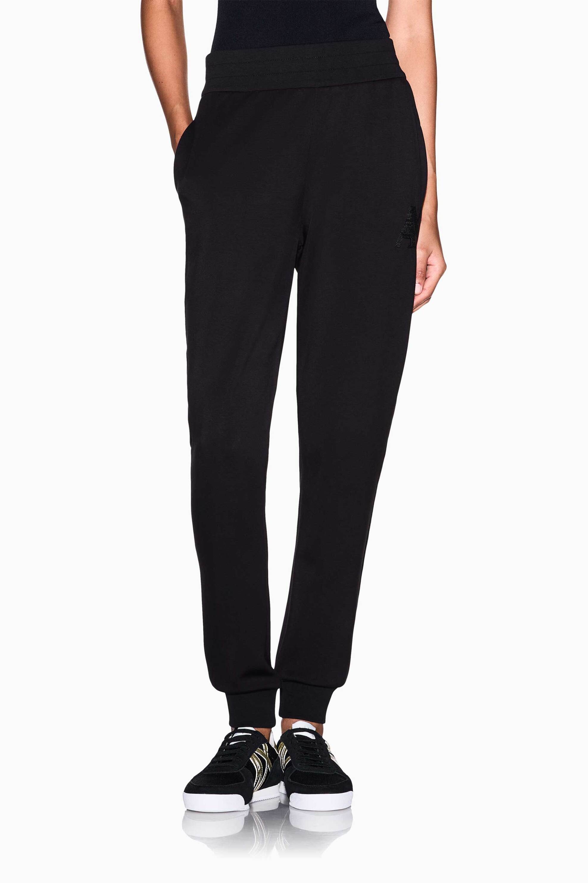 Armani Exchange γυναικείο παντελόνι φόρμας με monogram Regular Fit - XW002862AF13397 Μαύρο