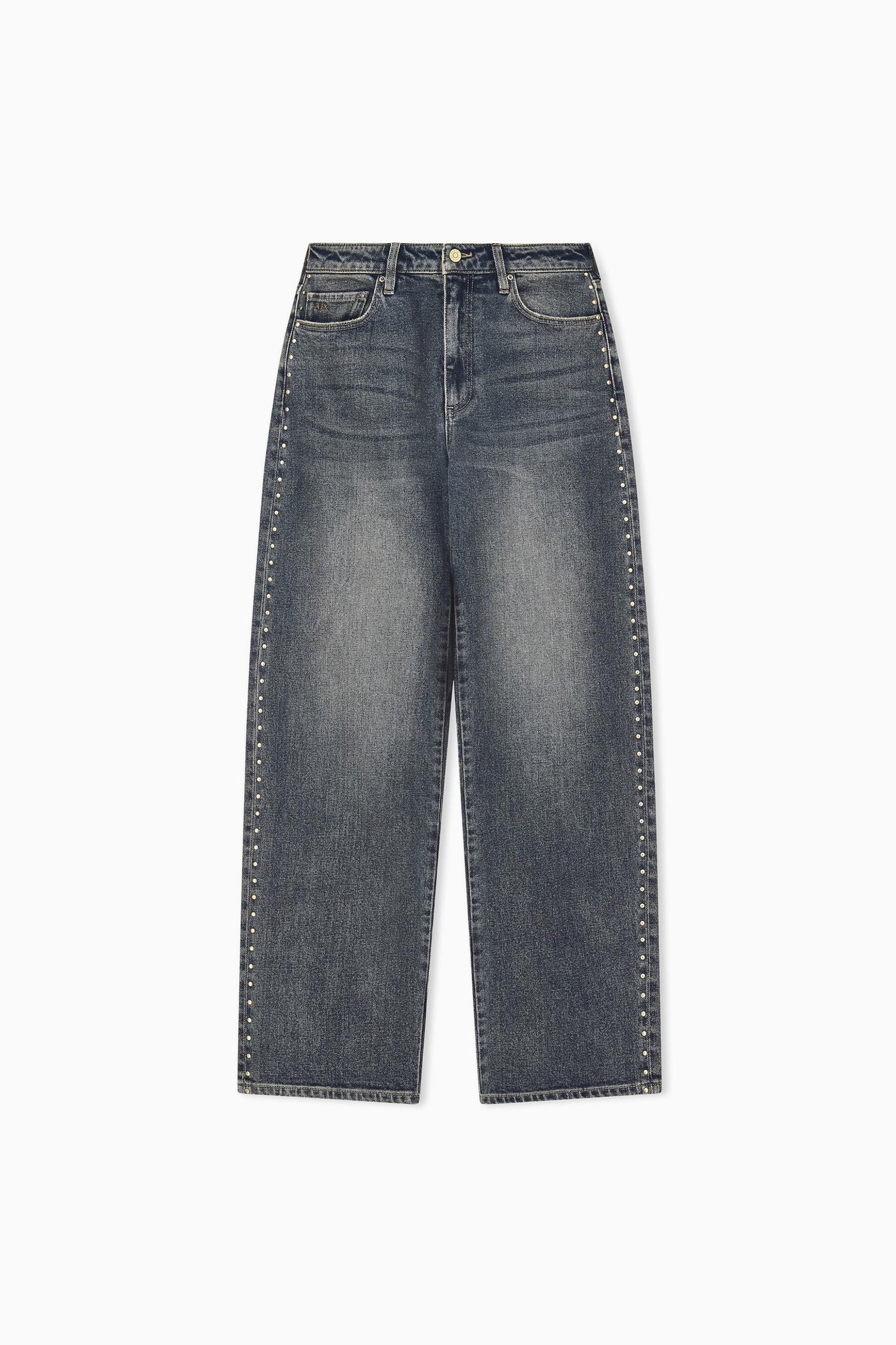 Armani Exchange γυναικείο τζιν παντελόνι πεντάτσεπο με τρουκς Oversized Fit - XW000100AF25765 Denim Blue Σκούρο