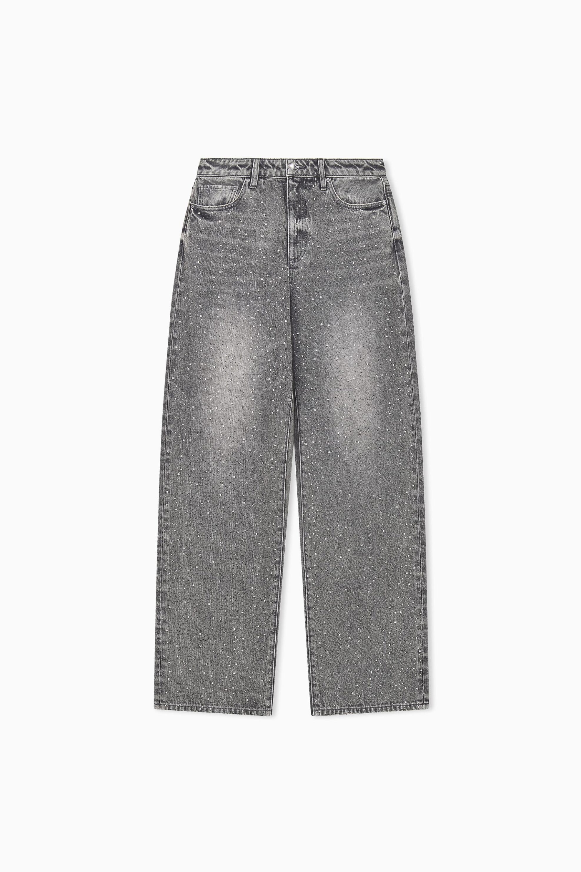 Armani Exchange γυναικείο τζιν παντελόνι πεντάτσεπο με στρας Oversized Fit - XW000100AF25772 Γκρι