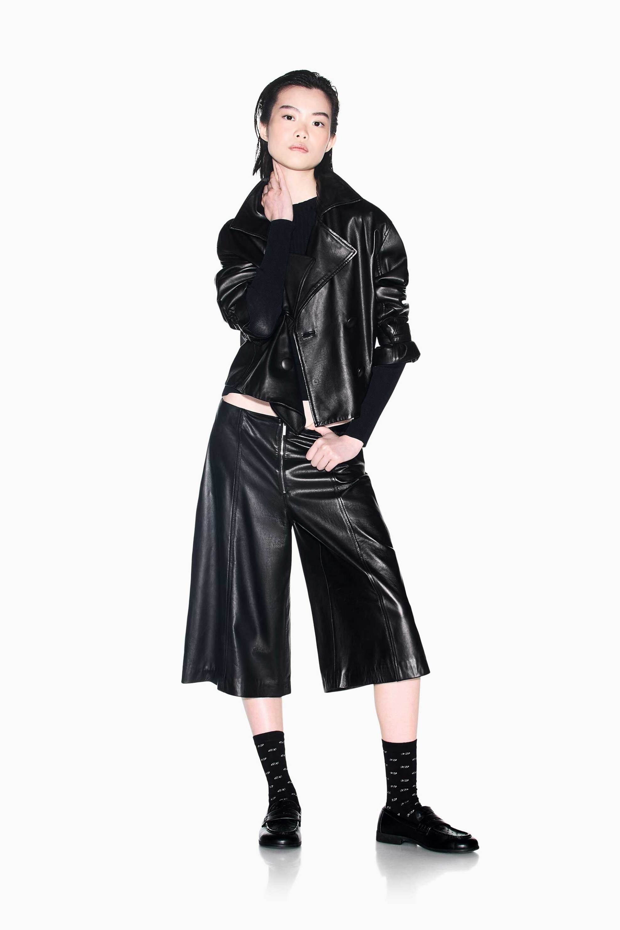 ARMANI EXCHANGE Armani Exchange γυναικείο δερμάτινο jacket με σταυρωτό κλείσιμο Regular Fit - XW002438AF25764 Μαύρο - 3