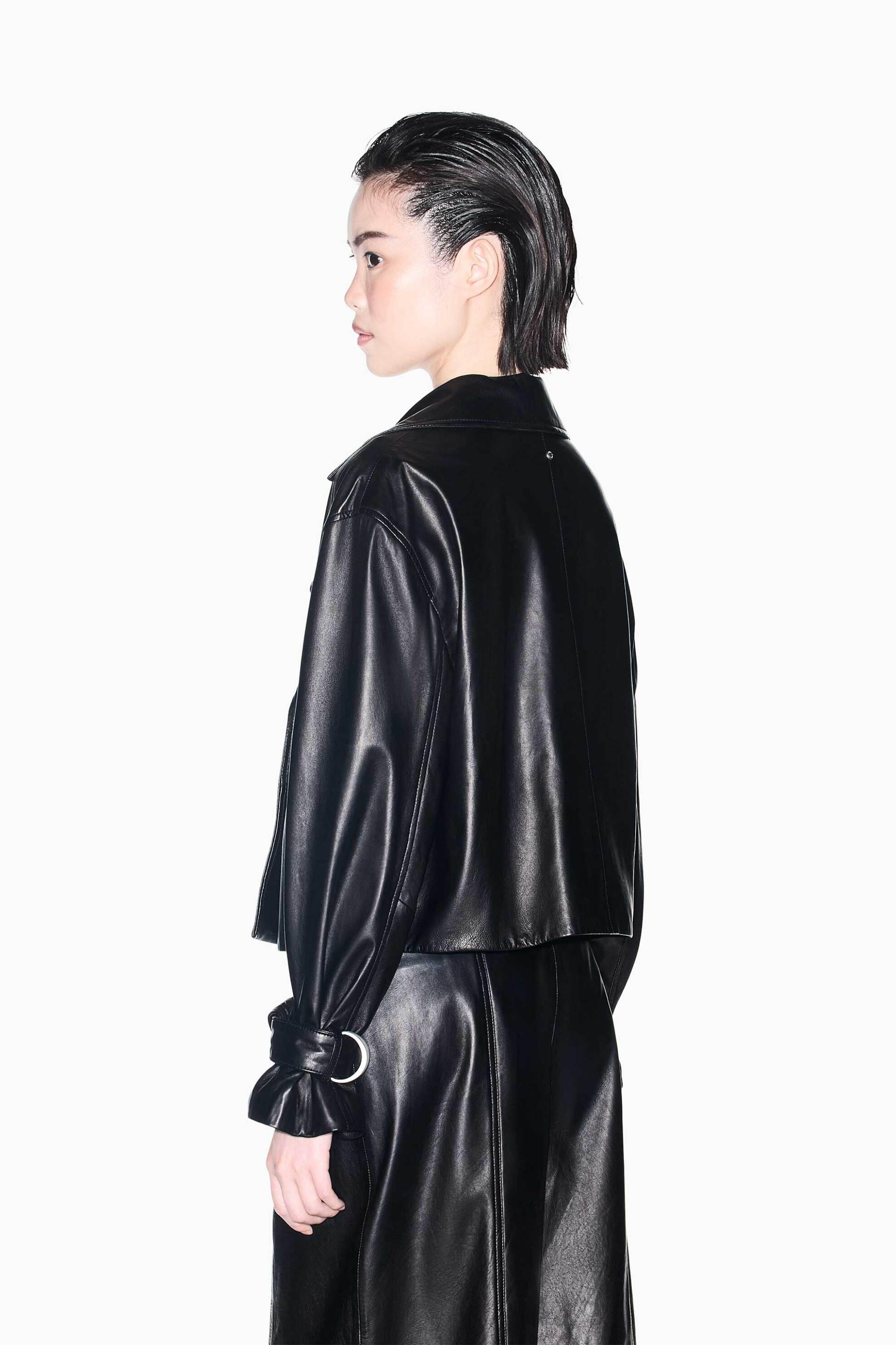 ARMANI EXCHANGE Armani Exchange γυναικείο δερμάτινο jacket με σταυρωτό κλείσιμο Regular Fit - XW002438AF25764 Μαύρο - 4