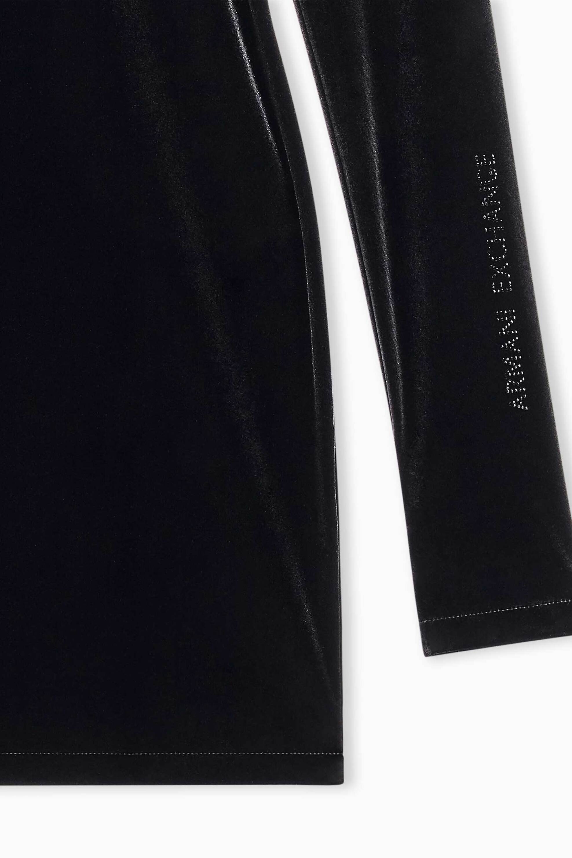 ARMANI EXCHANGE Armani Exchange γυναικείο mini φόρεμα με βελούδινη υφή και λογότυπο από στρας Slim Fit - XW002866AF16147 Μαύρο - 4