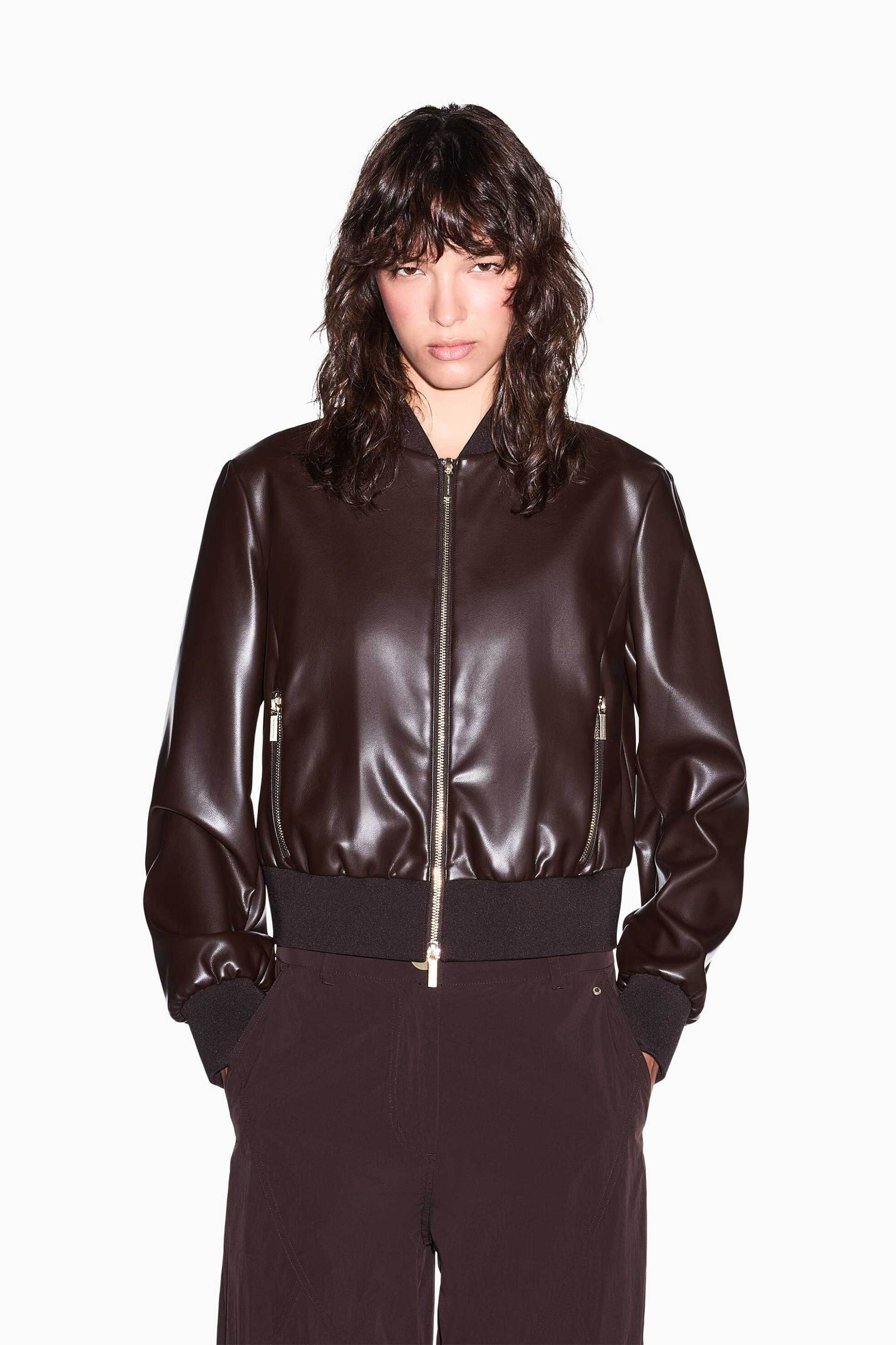 ARMANI EXCHANGE Armani Exchange γυναικείο jacket faux leather Regular Fit - XW003136AF10203 Καφέ Σκούρο