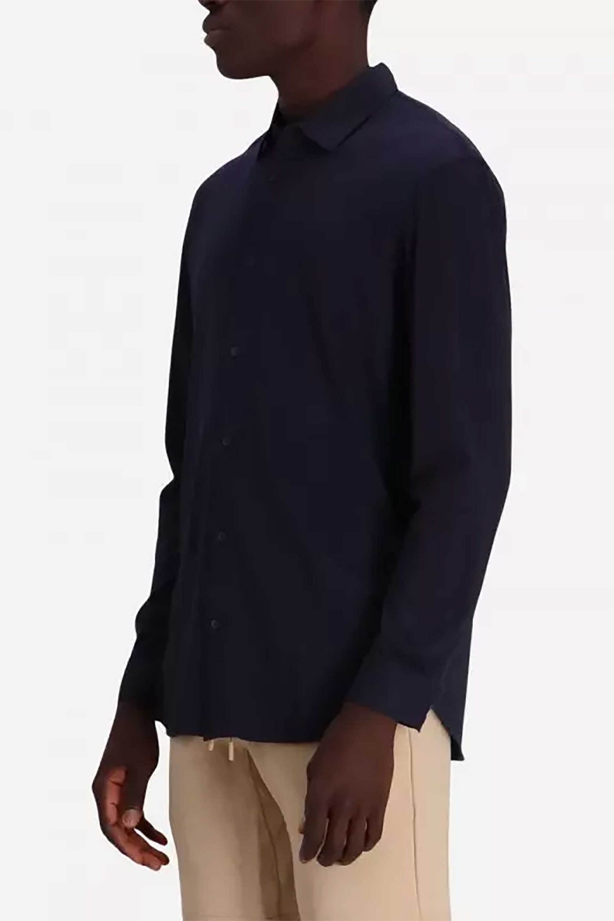 Armani Exchange ανδρικό μονόχρωμο πουκάμισο - 3DZCHQZJ8EZ Μπλε Σκούρο