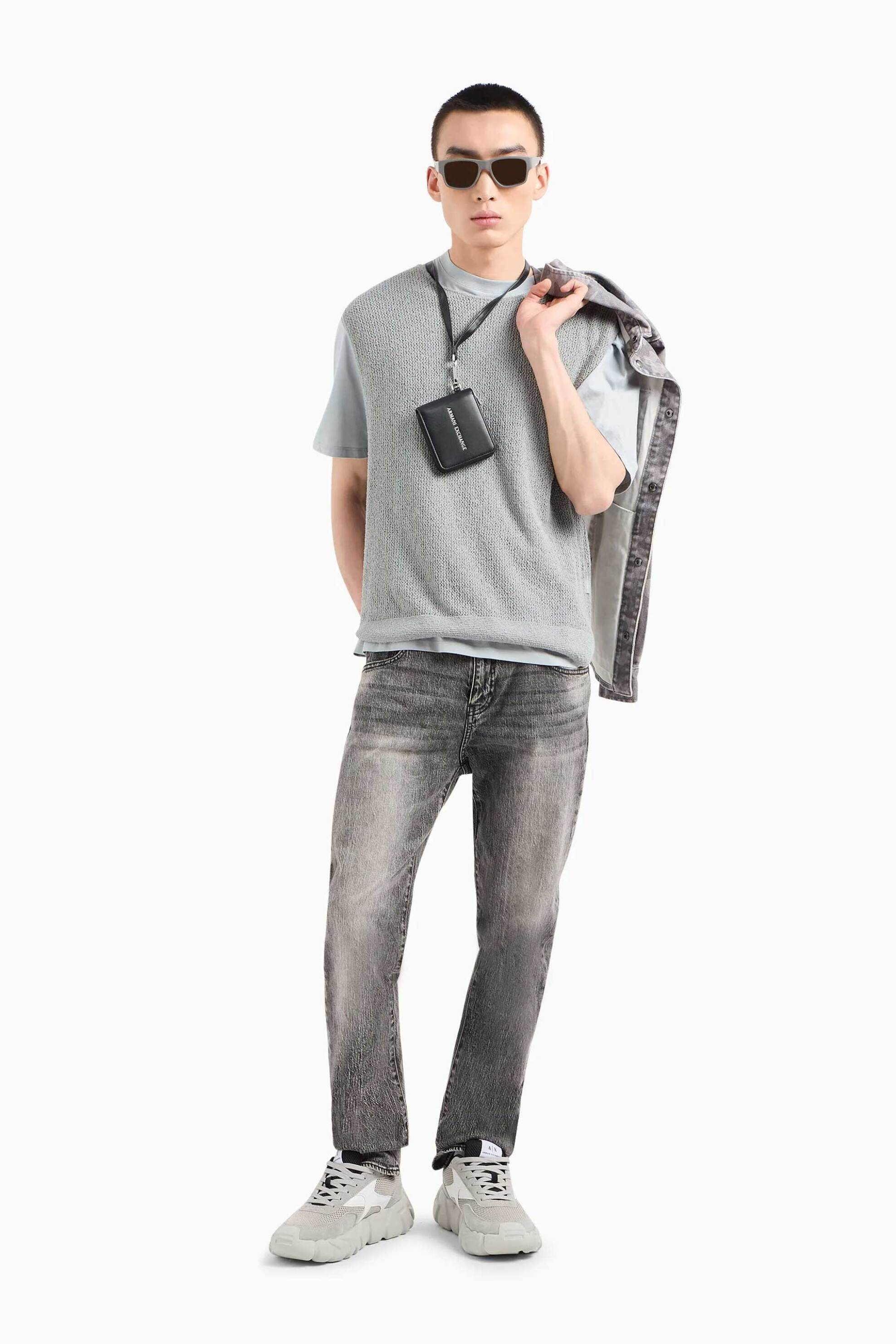 Armani Exchange ανδρικό τζην παντελόνι πεντάτσεπο Slim Fit - 3DZJ13Z1KQZ Γκρι