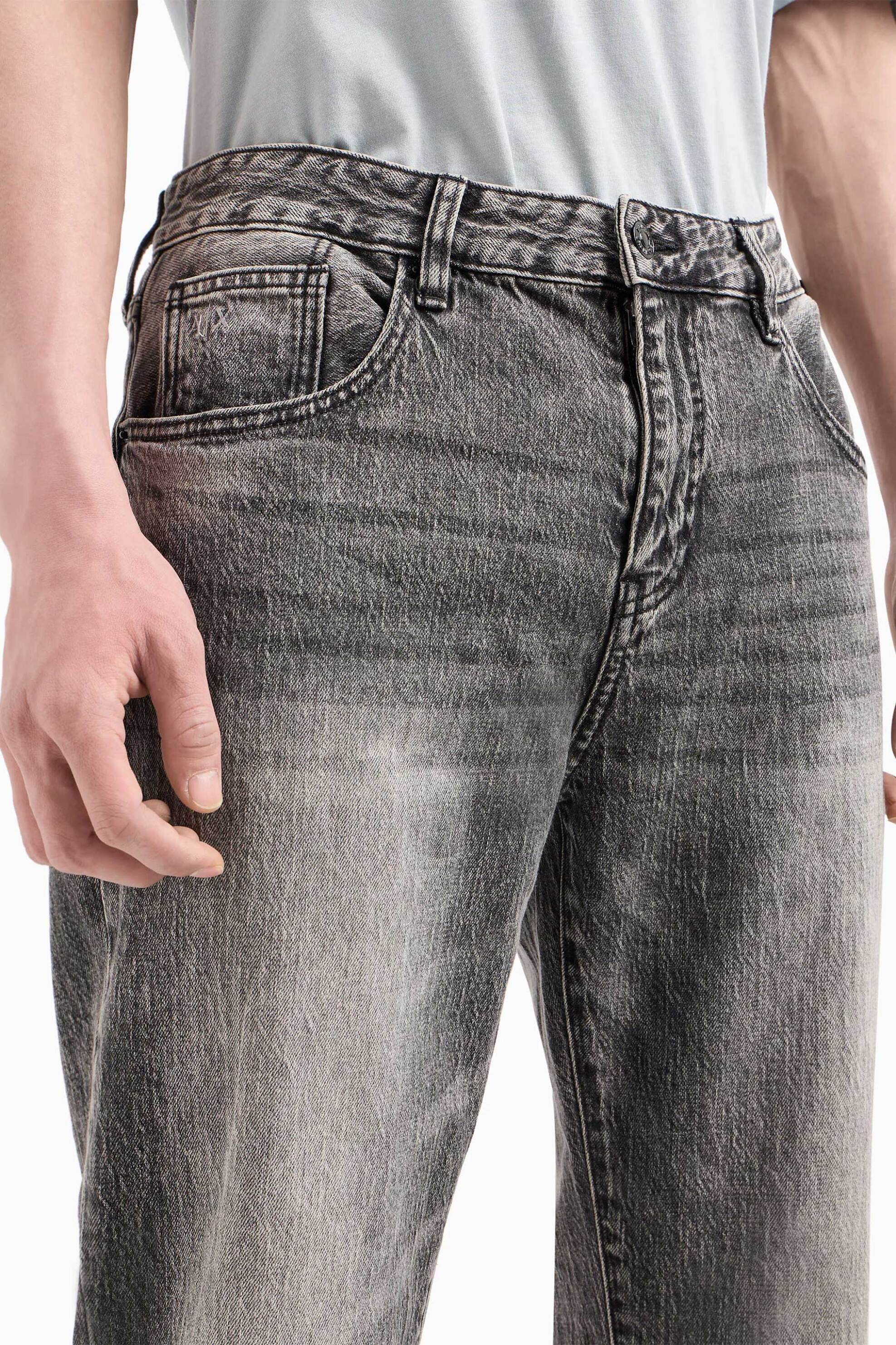 Armani Exchange Ανδρικό Τζην Παντελόνι Πεντάτσεπο Slim Fit - 3Dzj13Z1Kqz Γκρι