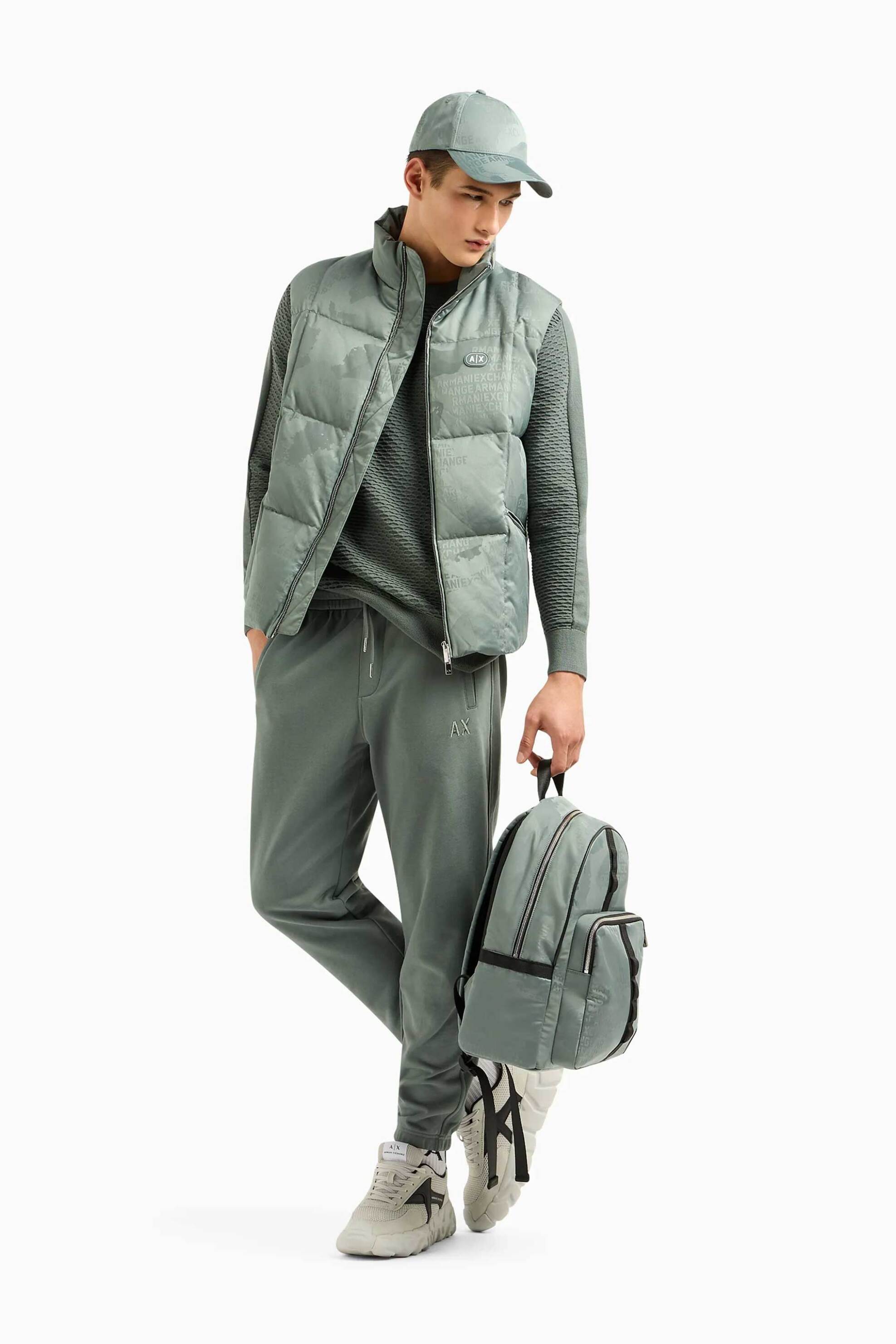 Armani Exchange ανδρικό παντελόνι φόρμας με λογότυπο - 3DZPLKZJ4XZ Πράσινο Μέντας