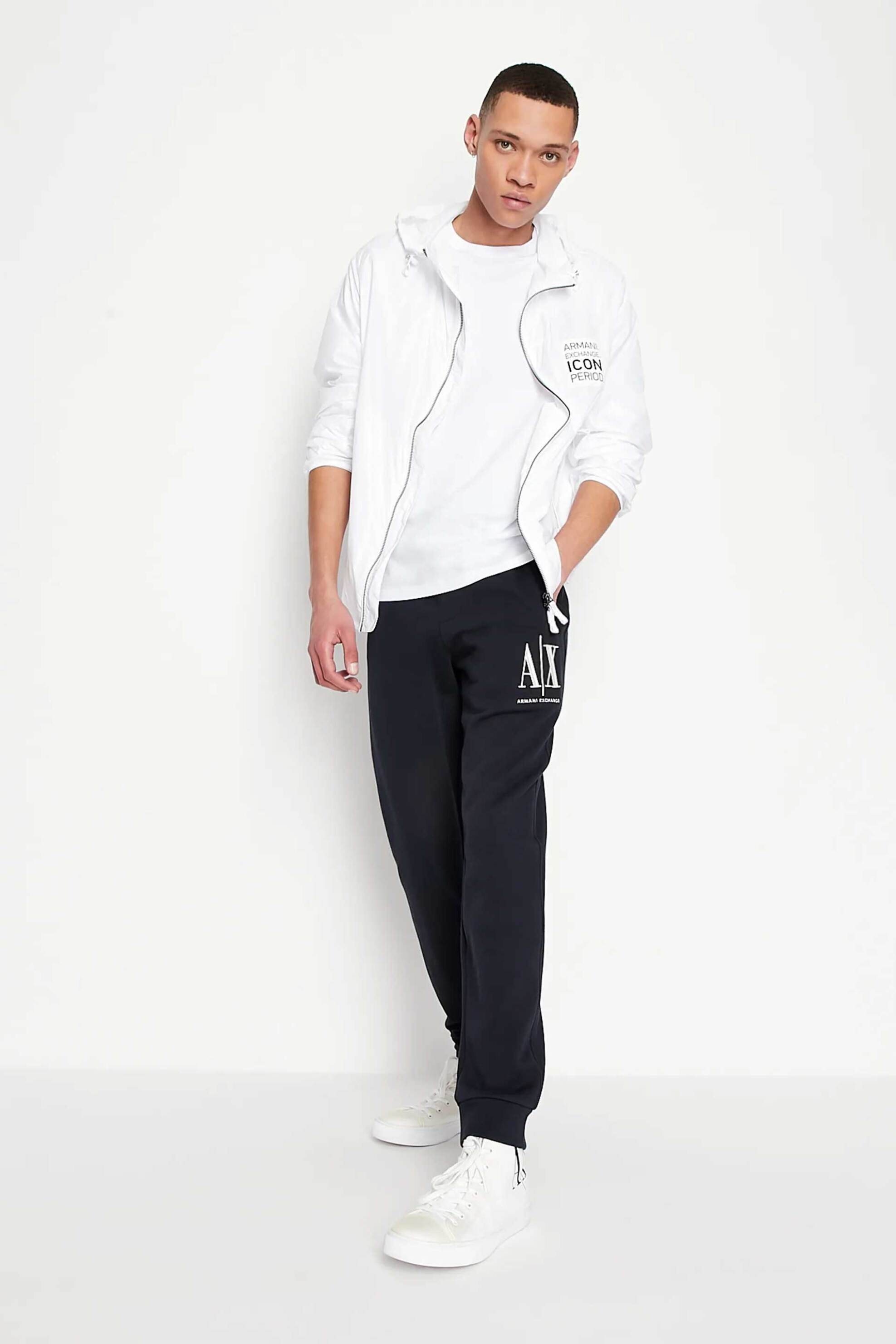 Armani Exchange ανδρικό παντελόνι φόρμας με κεντημένο λογότυπο - 8NZPPAZJ1ZZ Μπλε Σκούρο