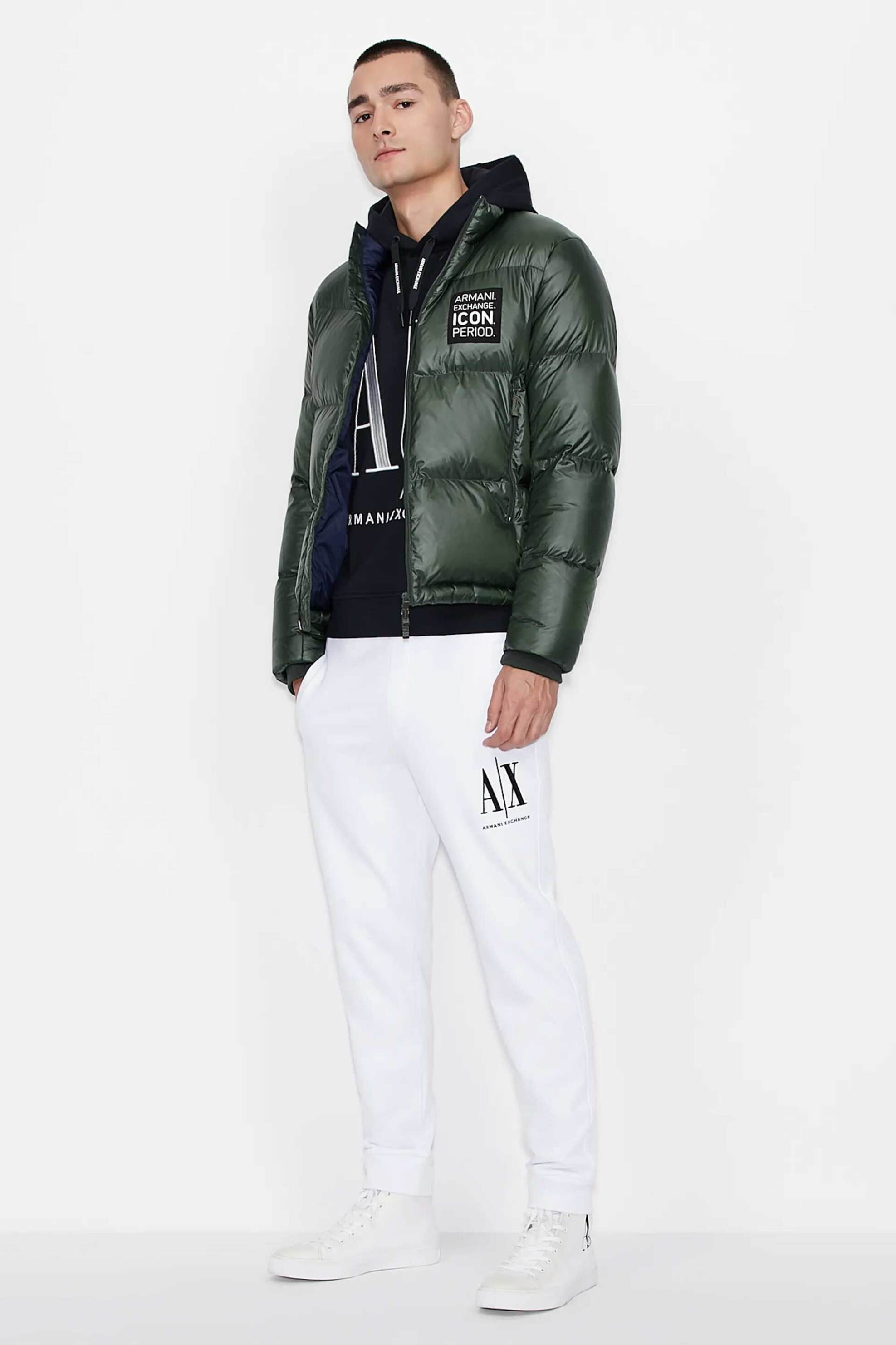 ARMANI EXCHANGE Armani Exchange ανδρικό παντελόνι φόρμας με κεντημένο λογότυπο - 8NZPPAZJ1ZZ Λευκό