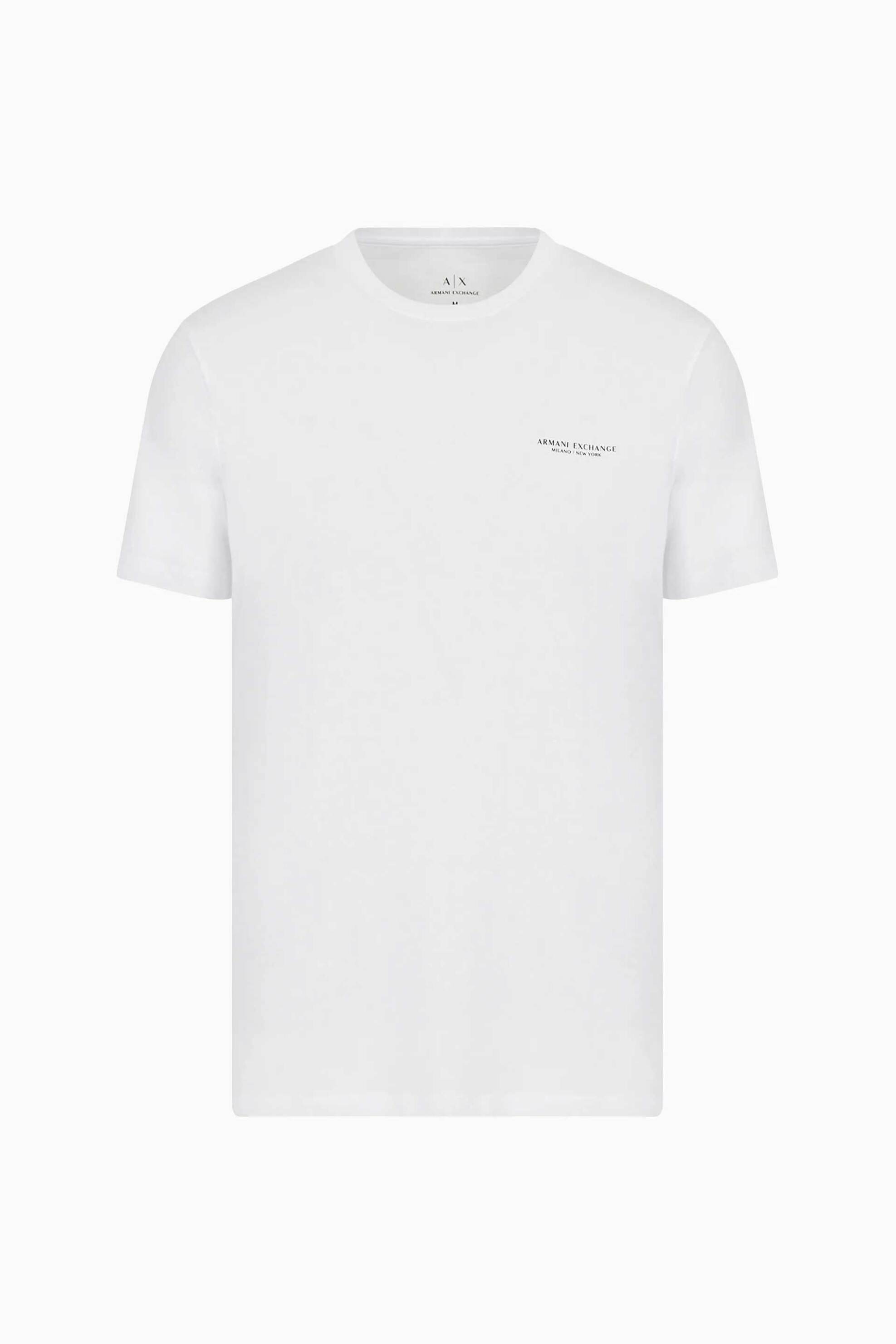 Armani Exchange Ανδρικό T-Shirt Μονόχρωμο με Logo Print Regular Fit - 8Nzt91Z8H4Z Λευκό