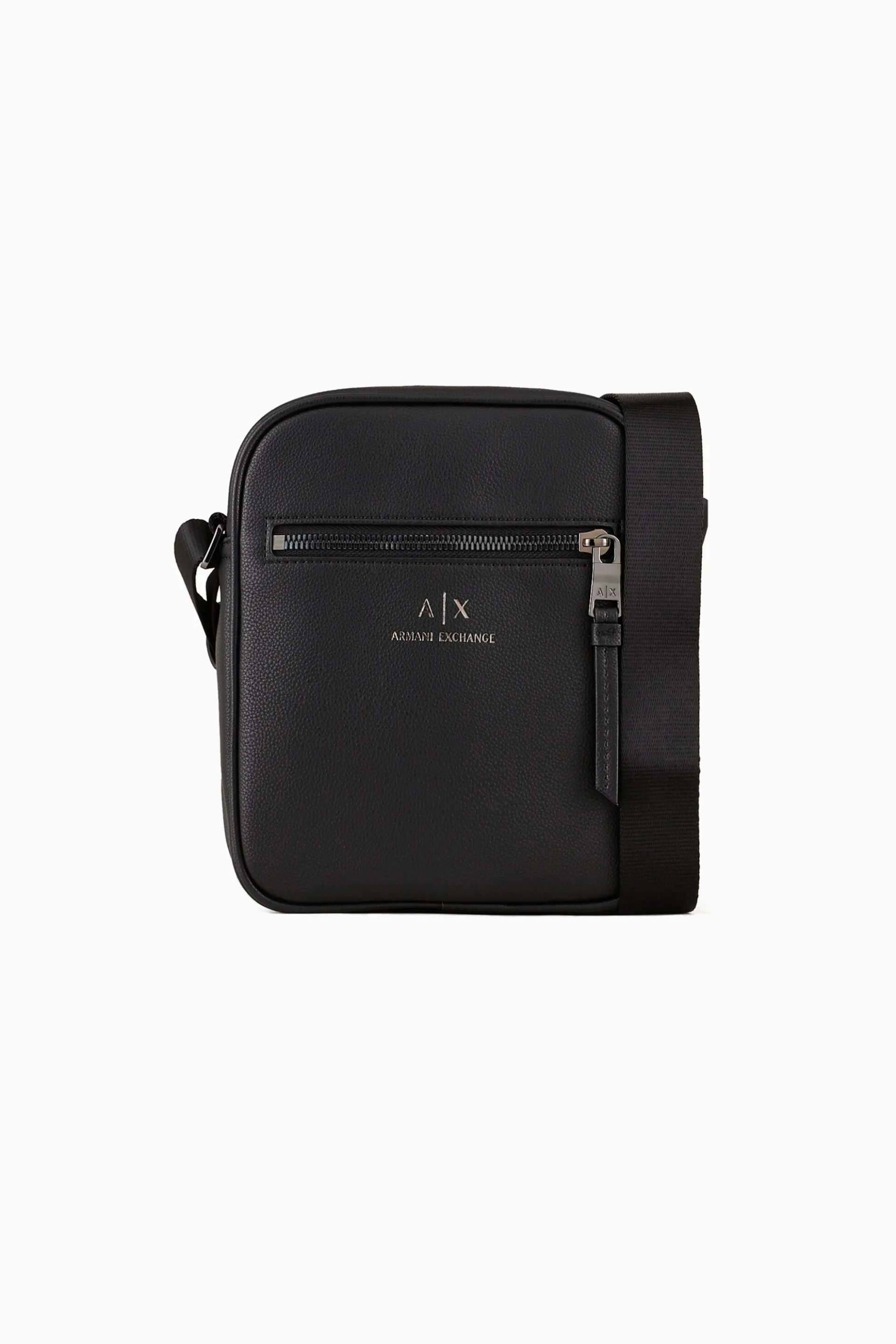 ARMANI EXCHANGE Armani Exchange ανδρικό τσαντάκι crossbody με μεταλλικό logo - 952388CC830 Μαύρο