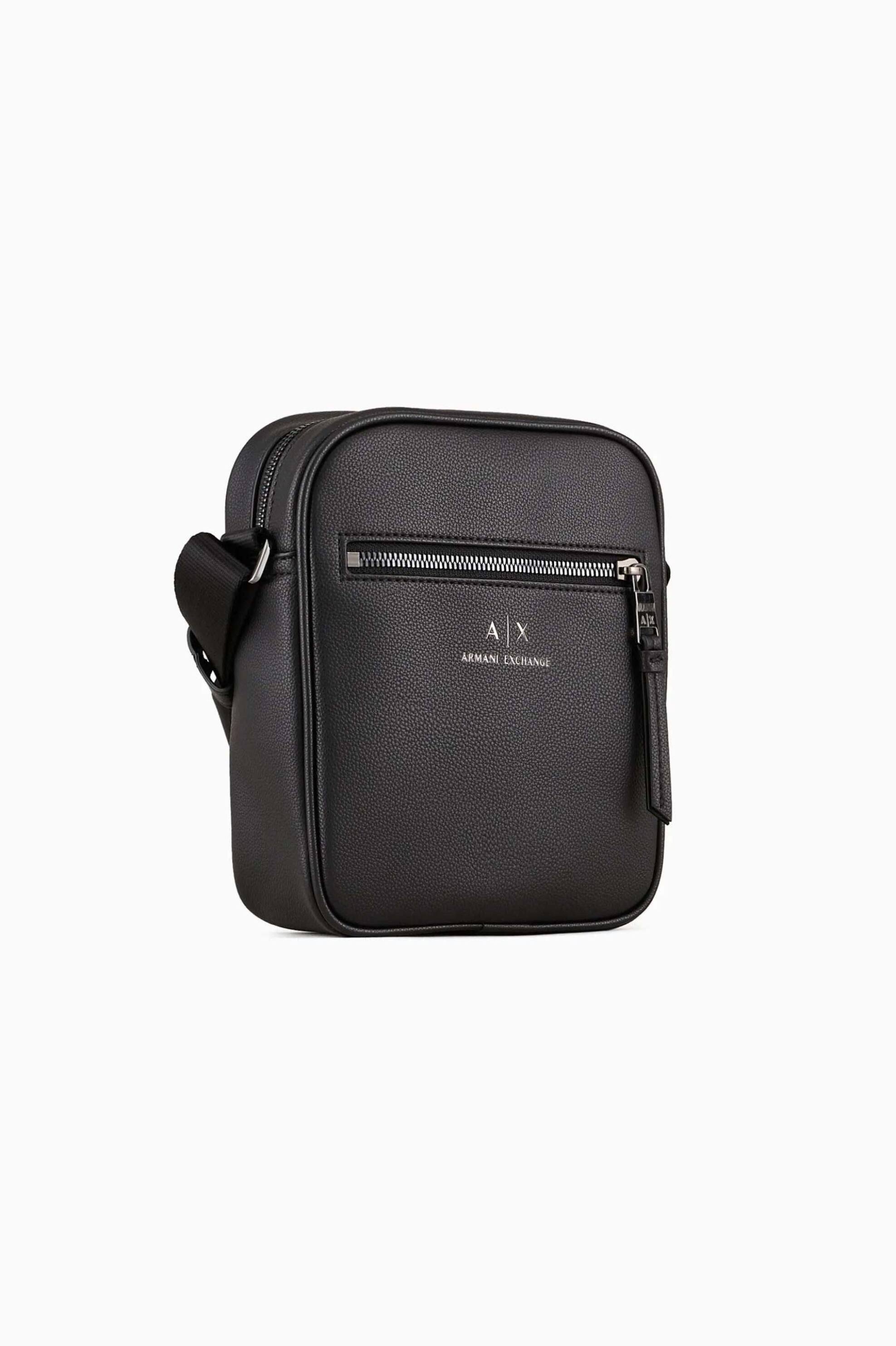 Armani Exchange ανδρικό τσαντάκι crossbody με μεταλλικό logo - 952388CC830 Μαύρο φωτογραφία