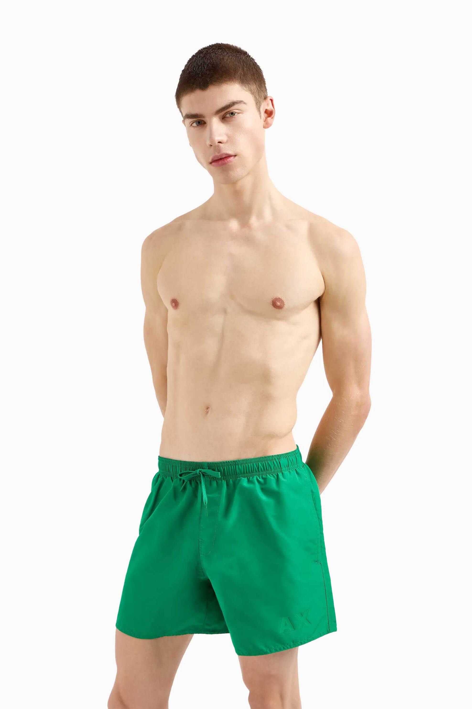 Armani Exchange ανδρικό μαγιό boxer με λογότυπο - 9530014R646 Πράσινο