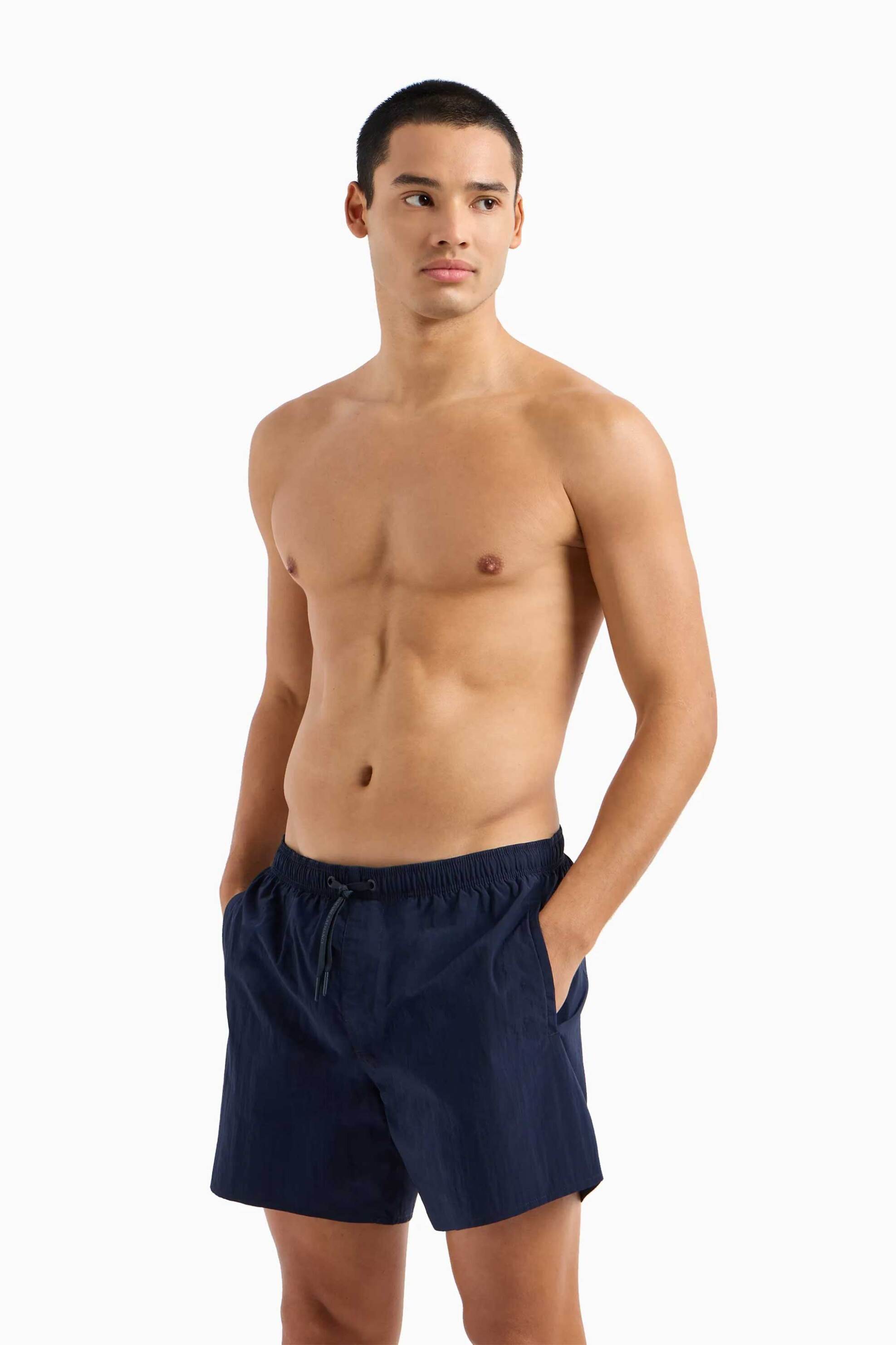 Armani Exchange ανδρικό μαγιό boxer μονόχρωμο - 9530604R620 Μπλε Σκούρο