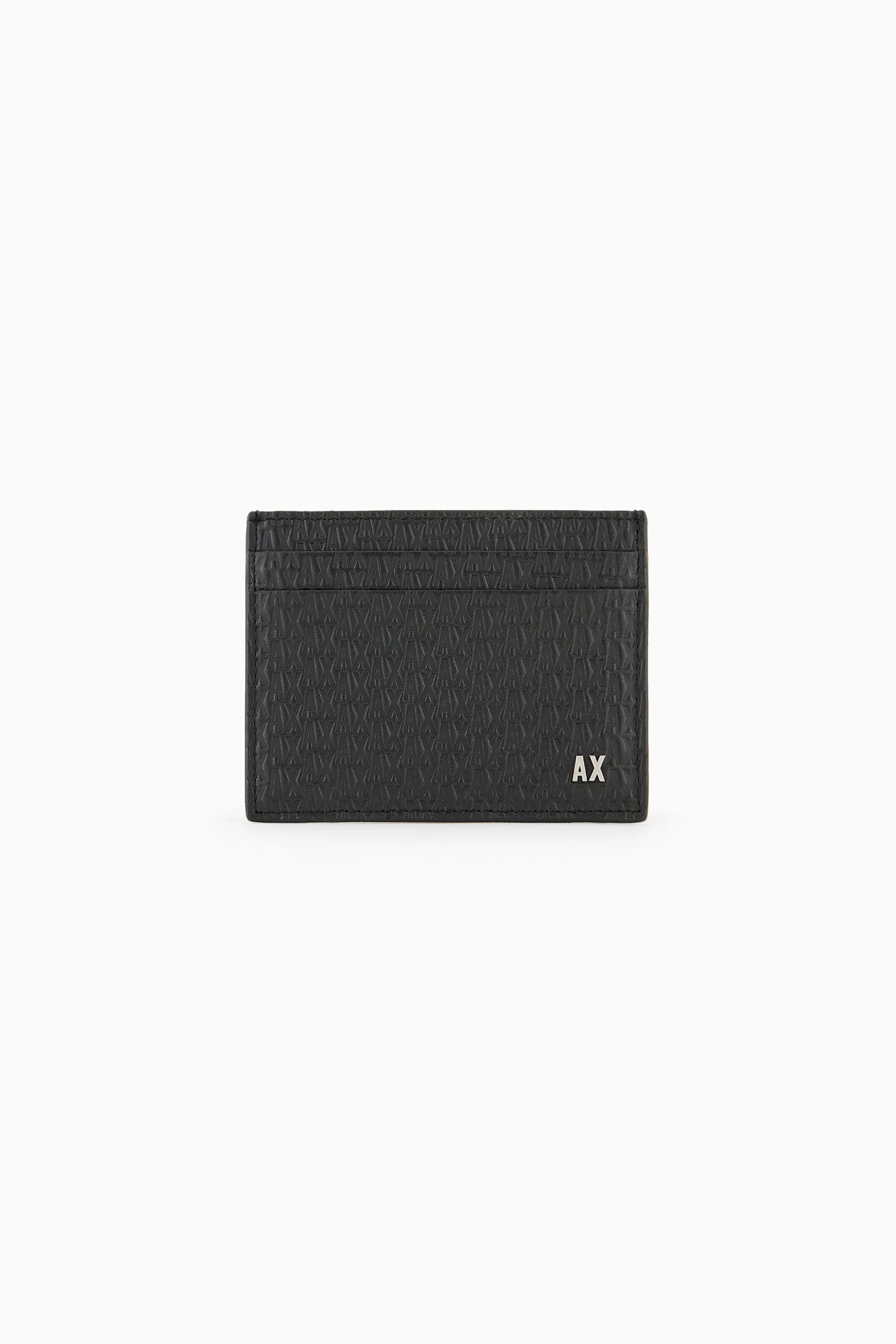 ARMANI EXCHANGE Armani Exchange ανδρική δερμάτινη θήκη για κάρτες με λογότυπο - 9580534R847 Μαύρο